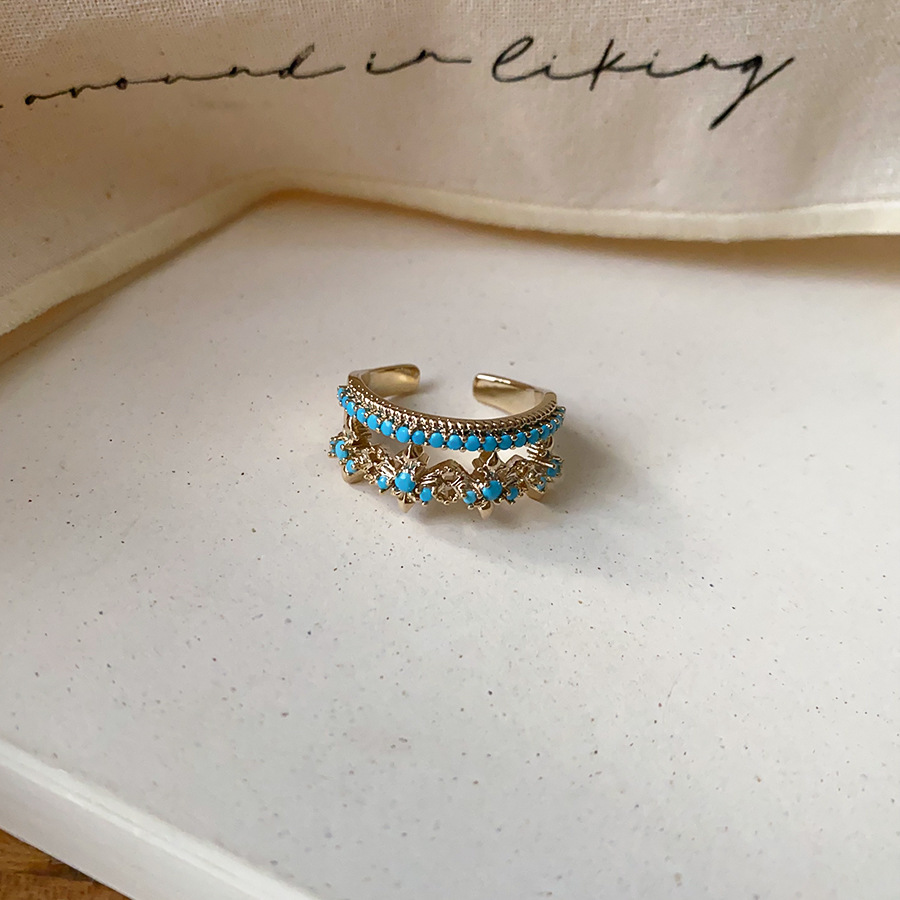 Ladies French Vintage Multi-layer Zircon Open Ring, Niche Design Elegant Delicate Minimalist All-match Hand Ornament 5