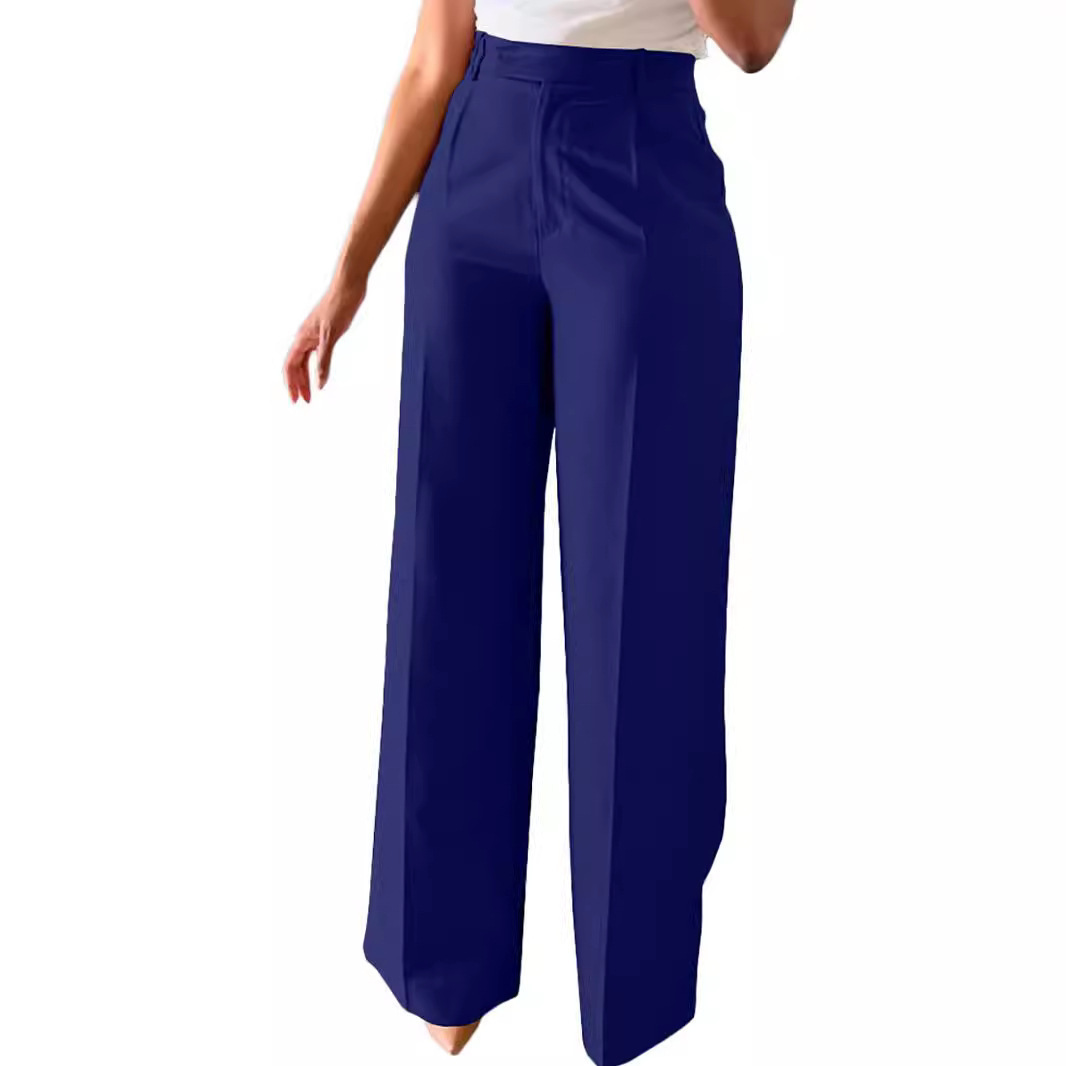 2026 New Commuting High Waisted Straight Pants, Wide Leg Pants, Casual Set, Long Pants, Women's — image 7 of 19