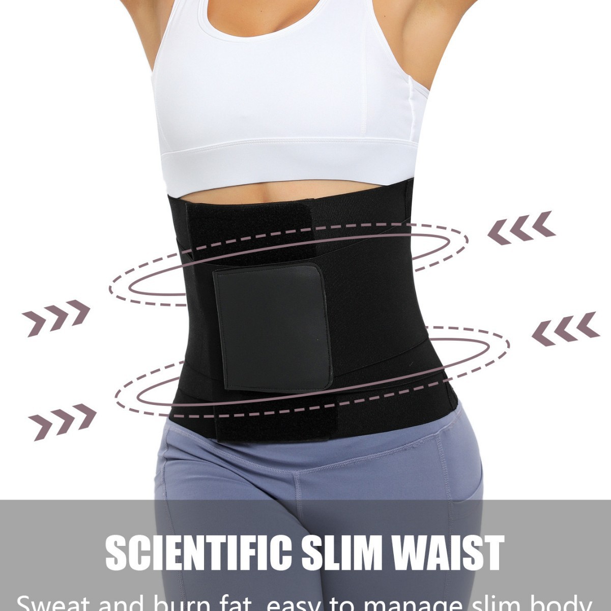 Cross-Border Popular Elastic Body Shaping Belt Waist Sports Restraint Belt Women's Elastic Abdominal Belt — image 3 of 4