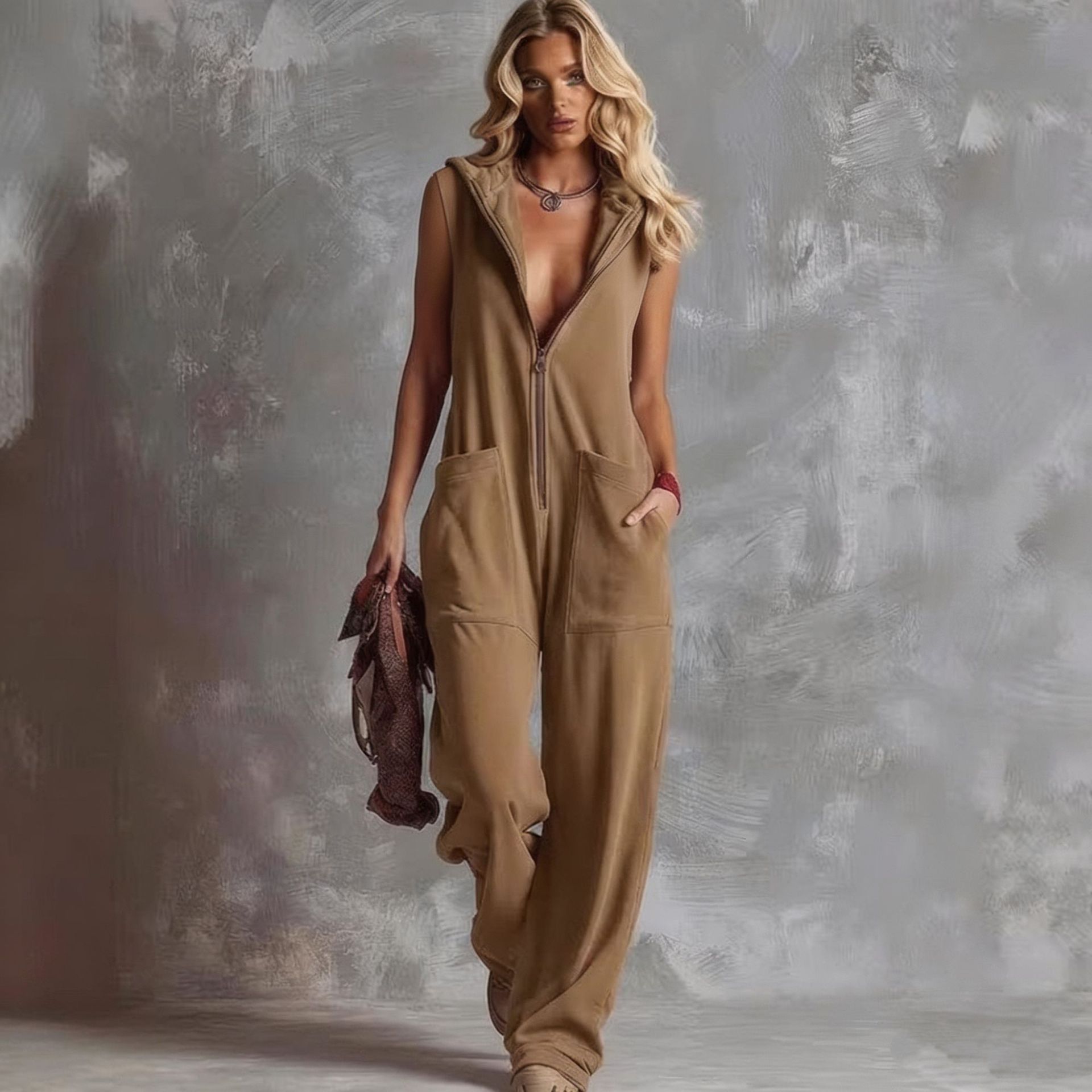 Women's jumpsuit with pockets supplier image 8