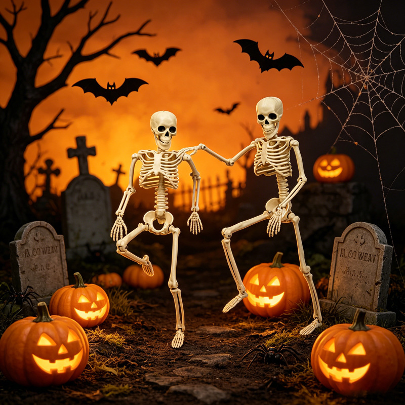 Poseable 40 cm skeleton holiday party decor