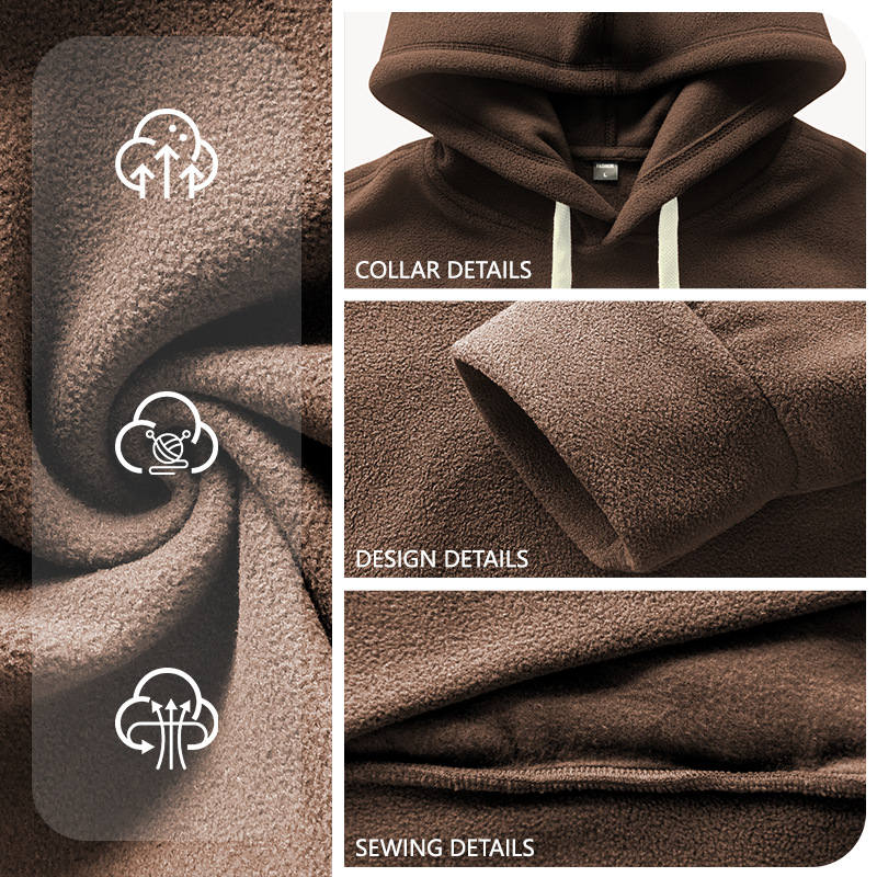 European And American Cross-border Amazon Autumn And Winter Men's Casual Sports Commuting Hoodie, Loose Fit With Pockets, Solid Color Fleece Sweatshirt For Men