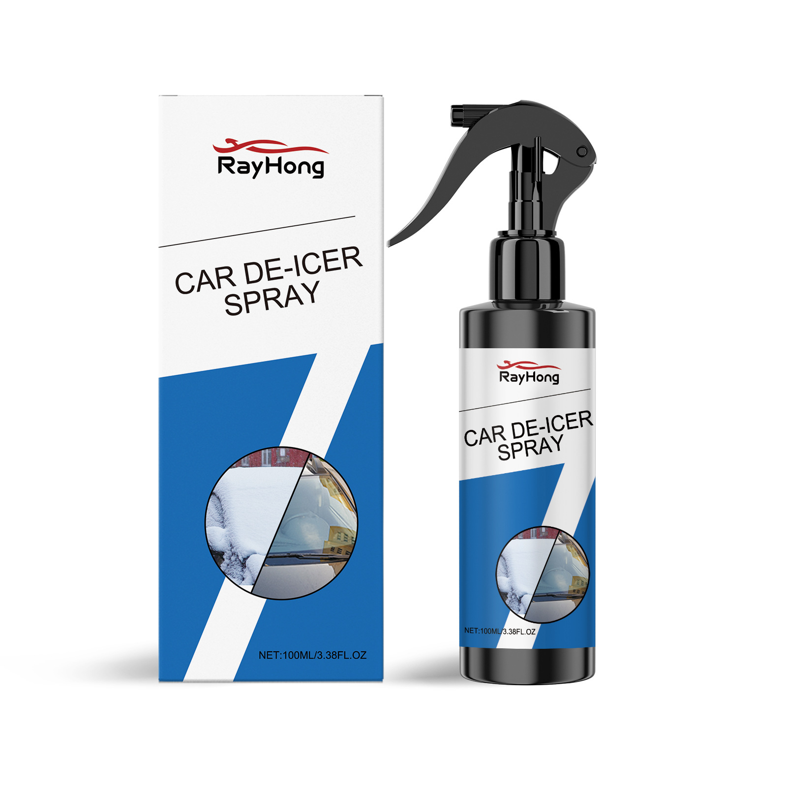 Rayhong Car Snow Removal Spray For Windshield And Windows, Quick Snow And Frost Removal, Ice Melting Spray Magic Tool