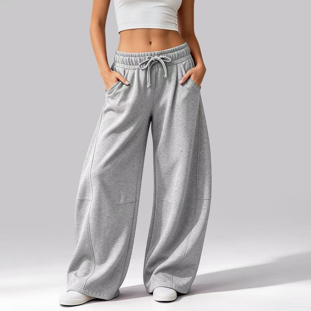 Fleece-Lined Wide-Leg Sweatpants, picture 8 of 11