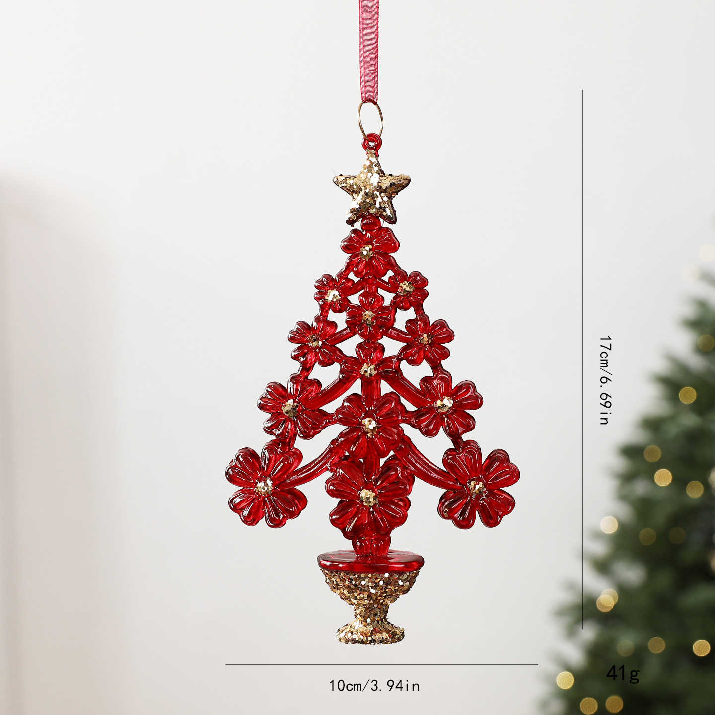 Burgundy Acrylic Christmas Ornaments, picture 9 of 12
