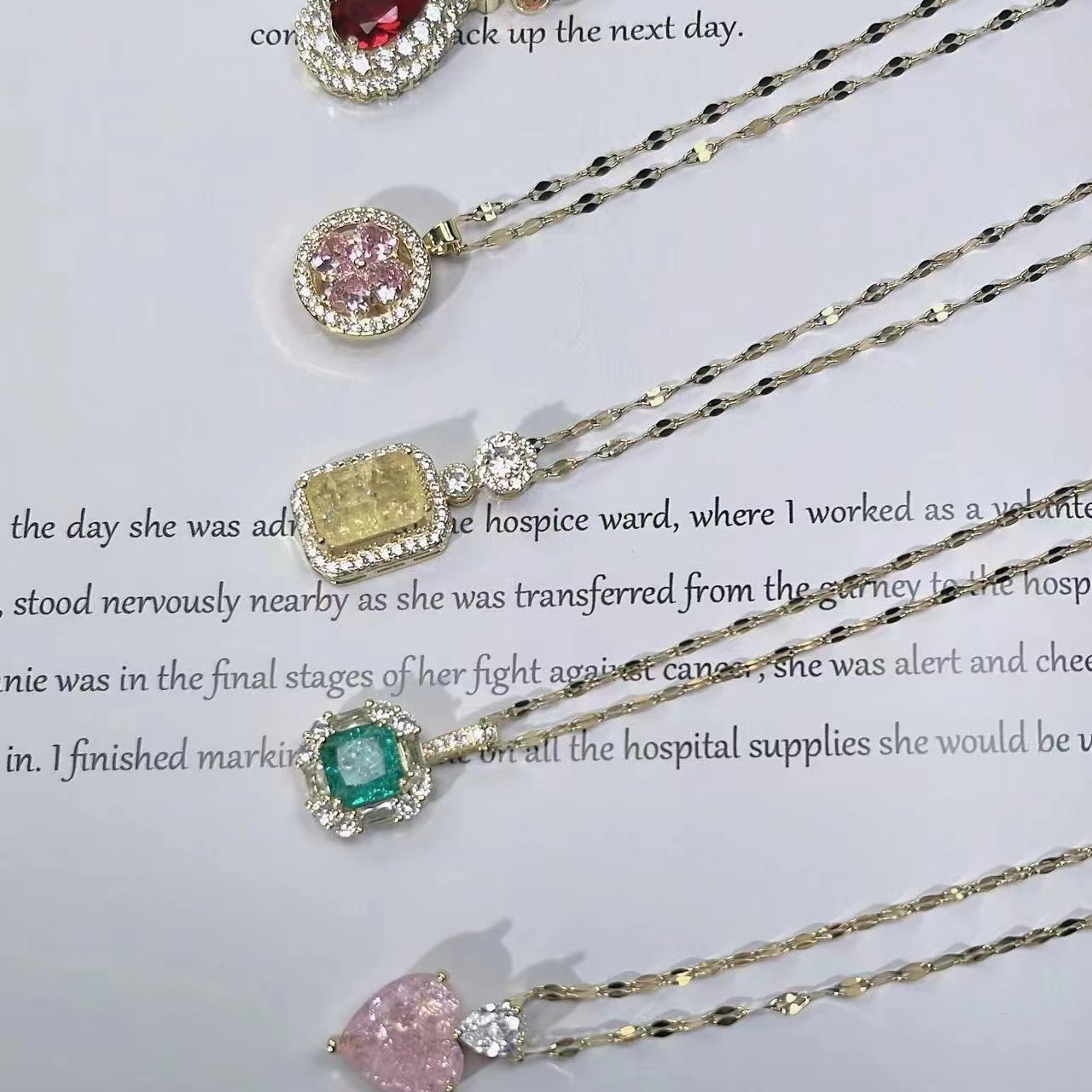 Necklace Titanium Steel Non-fading Women's Summer Opal