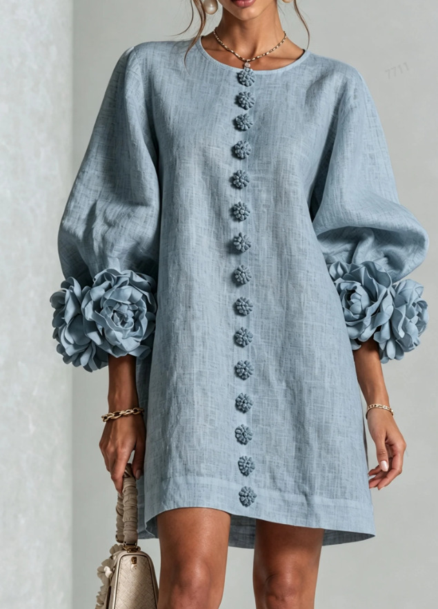 3D Flower Cuff Mini Dress, picture 10 of 12