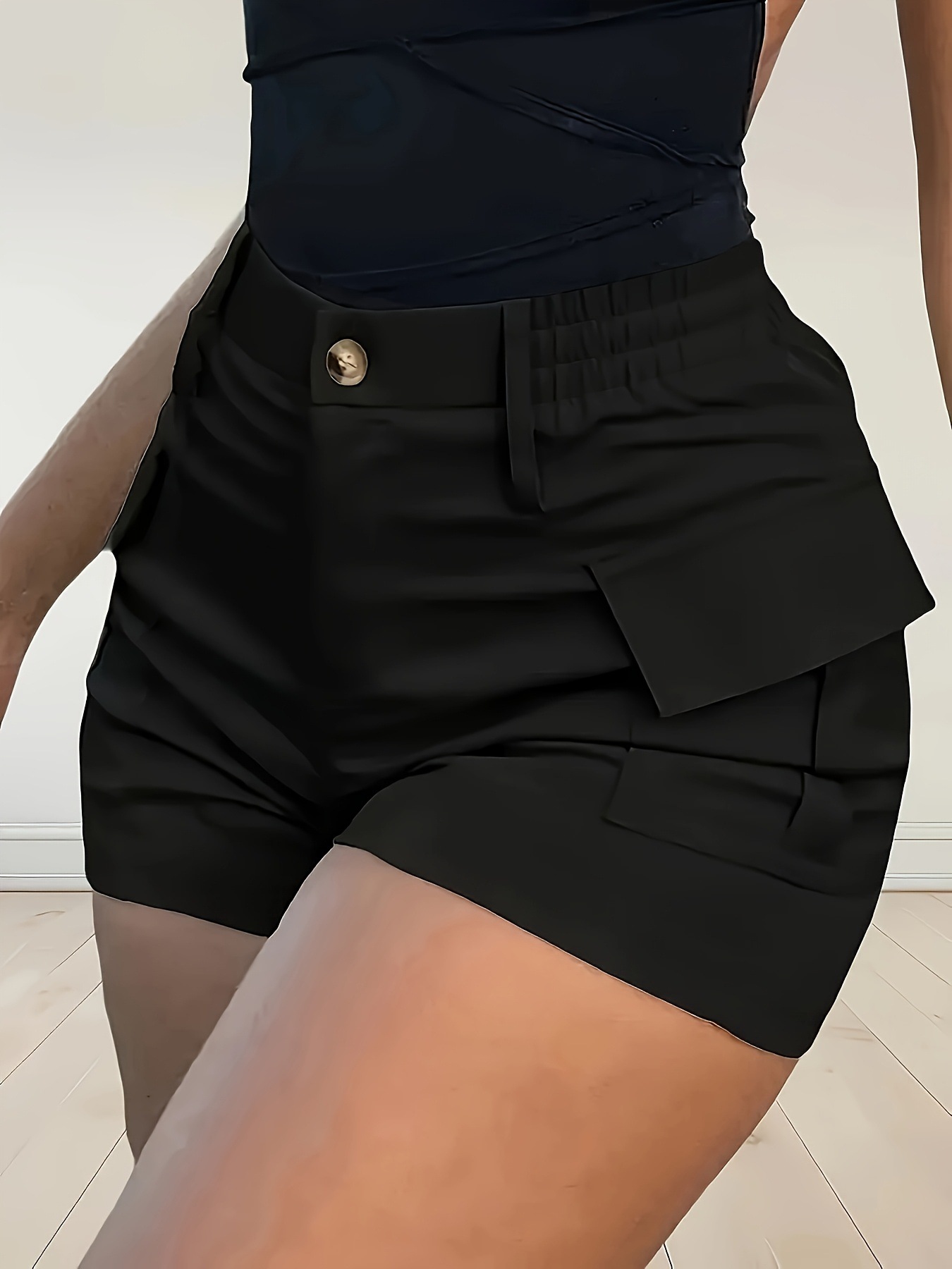 Women's High Waist Casual Cargo Shorts
