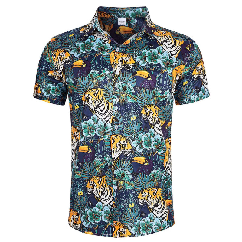 No Pocket Thin Hawaiian Men's Short Sleeve 3D Printed