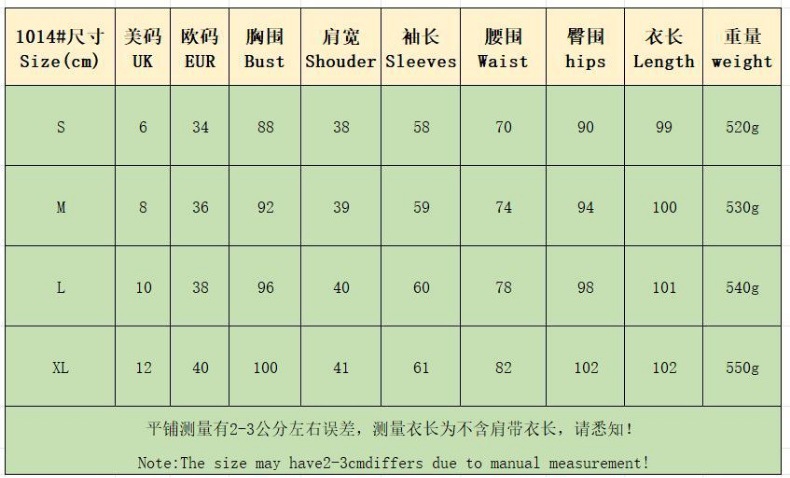 Women's Double-Breasted Long-Sleeve Midi Blazer Dress - size chart