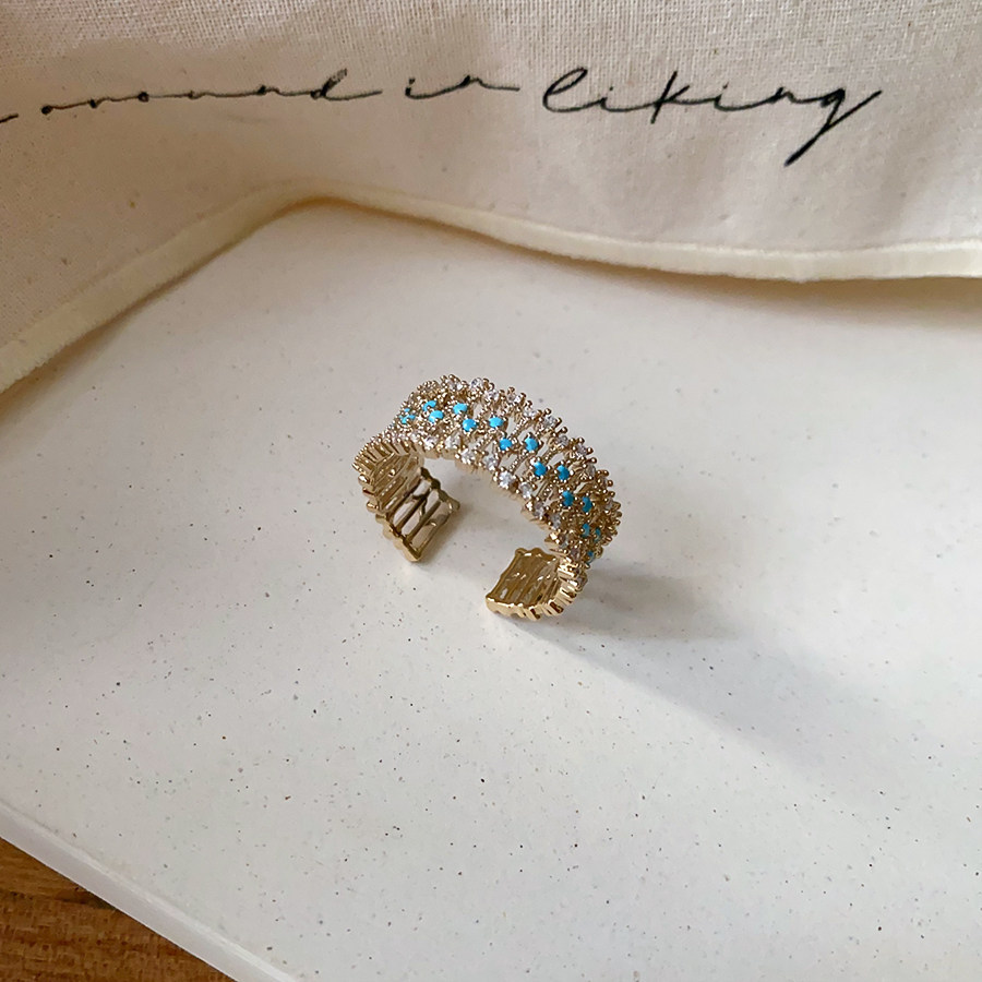 Ladies French Vintage Multi-layer Zircon Open Ring, Niche Design Elegant Delicate Minimalist All-match Hand Ornament 6