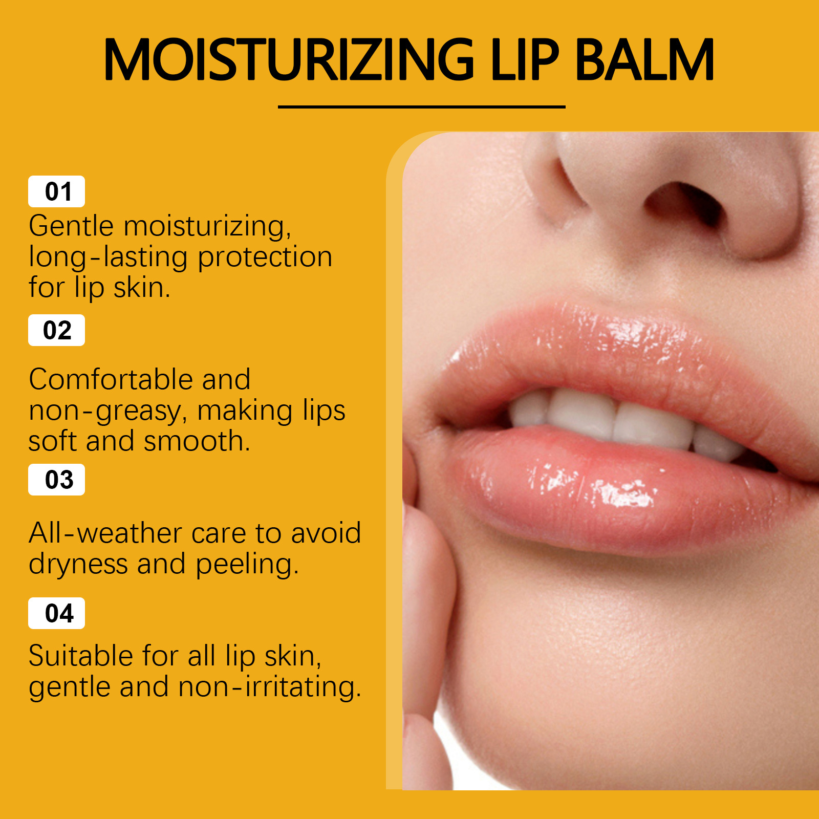 OUHOE Honey Moisturizing Lip Balm, Long Lasting Hydrating Lip Treatment For Dry Cracked Lips, Repair Lip Lines Shiny Lip Primer Care Stick 5g