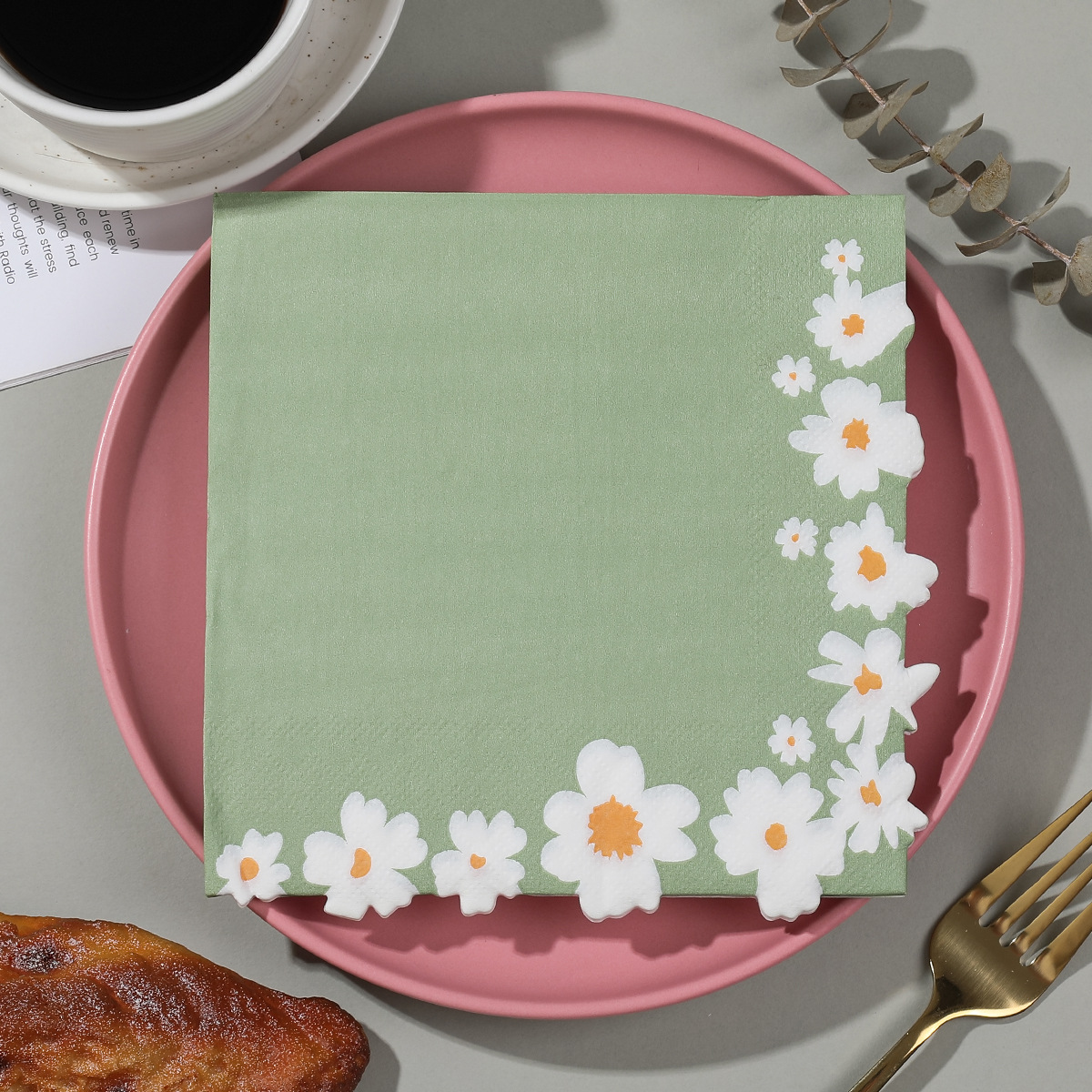 Printed Napkin Solid Color Chrysanthemum Party Birthday Party Hotel Restaurant Cross-border Disposable Special Paper Towel product image