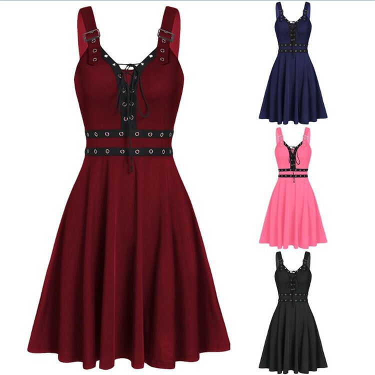 Women's Fashion Sleeveless Tie Strap Slip Dress