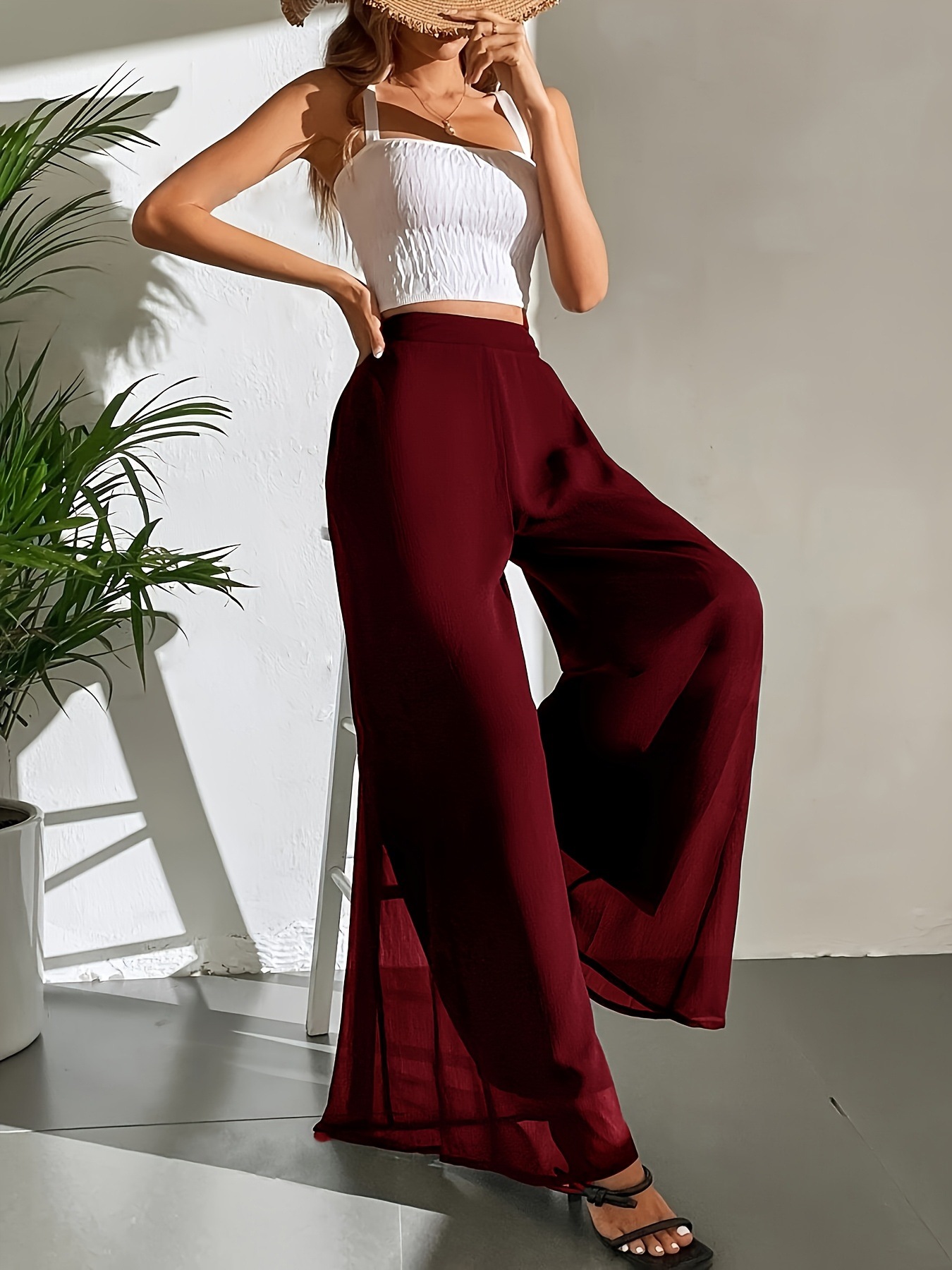 2026 Casual Silk Wide-leg Pants - Stretch