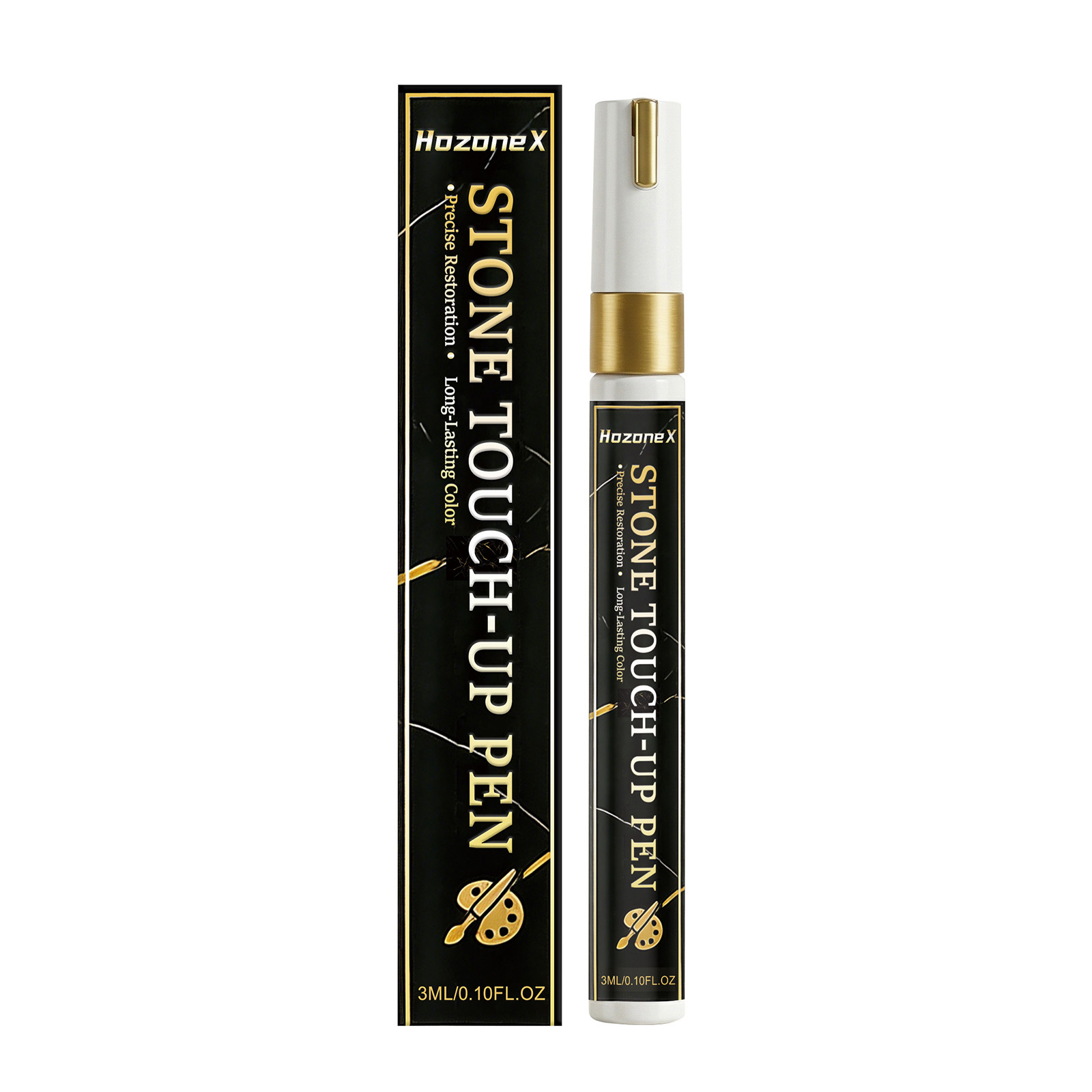 Hozonex Gold-Colored Stone Repair Pen For Inscriptions, Stone Tablet Paint Repair, Waterproof And Fade-Resistant Engraving Pen