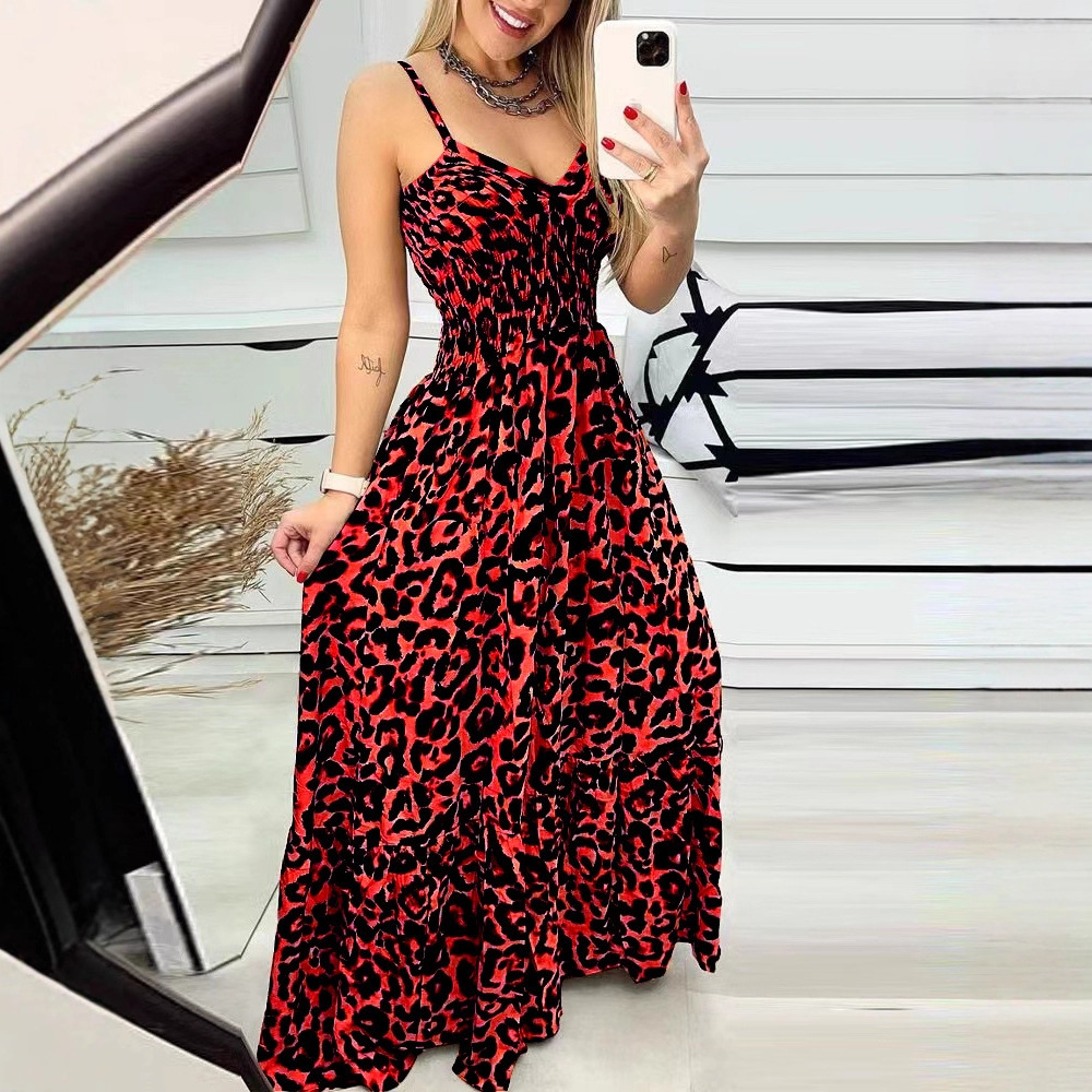 Leopard V-Neck Sling Dress, picture 8 of 10
