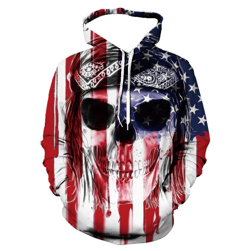 Men's Crewneck Pullover 3d Print American Flag Trendy Brand