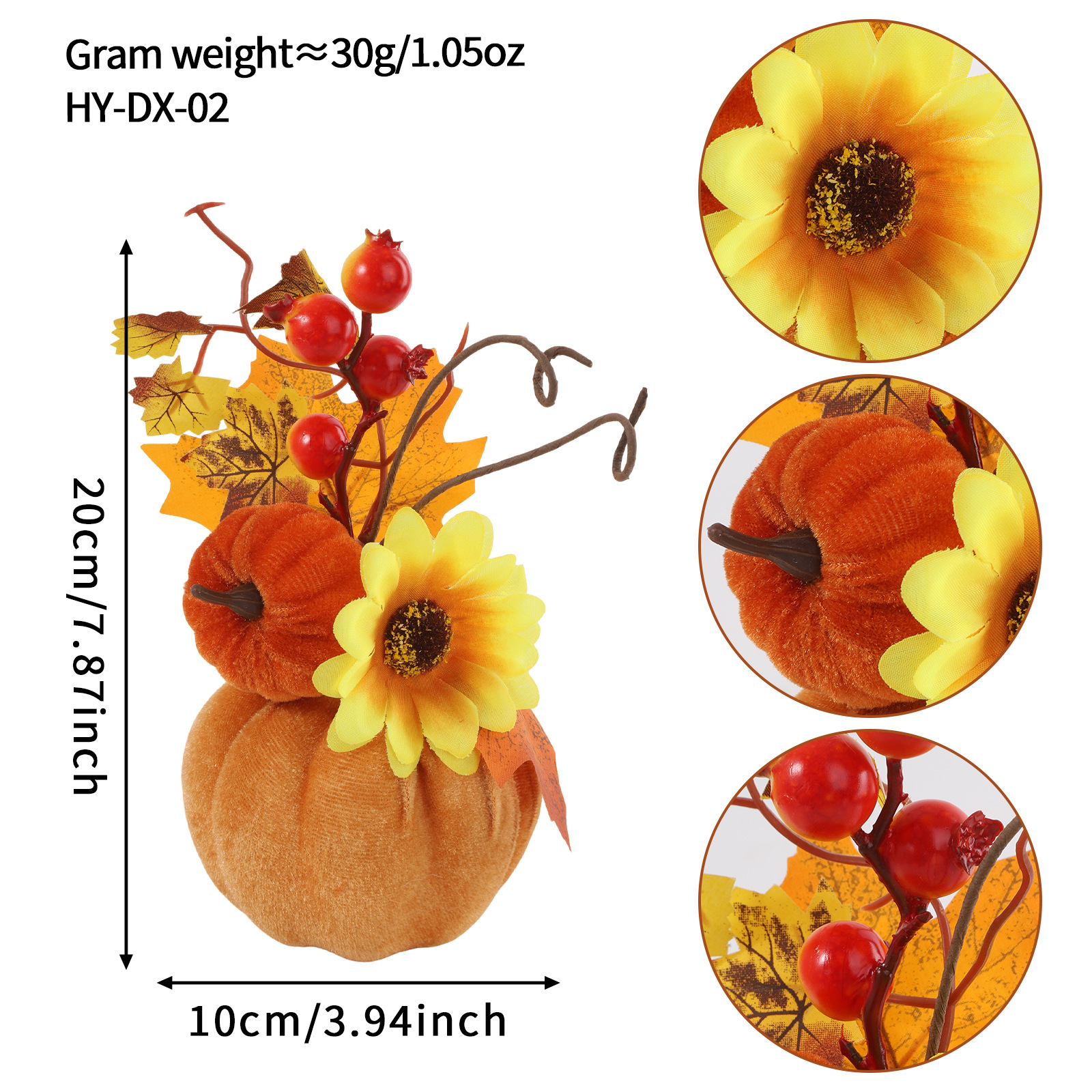 Autumn Maple Leaf Pumpkin Ornaments