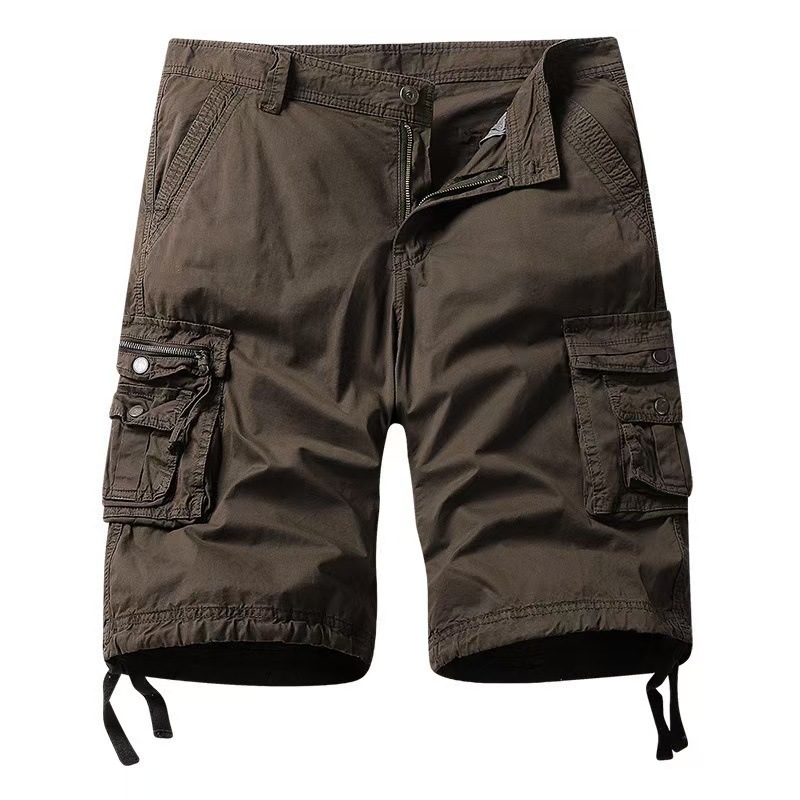 Wholesale Amazon Foreign Trade Men's Workwear Loose Casual Cargo Shorts Large Size Multi-Pocket Knee-Length Shorts 082