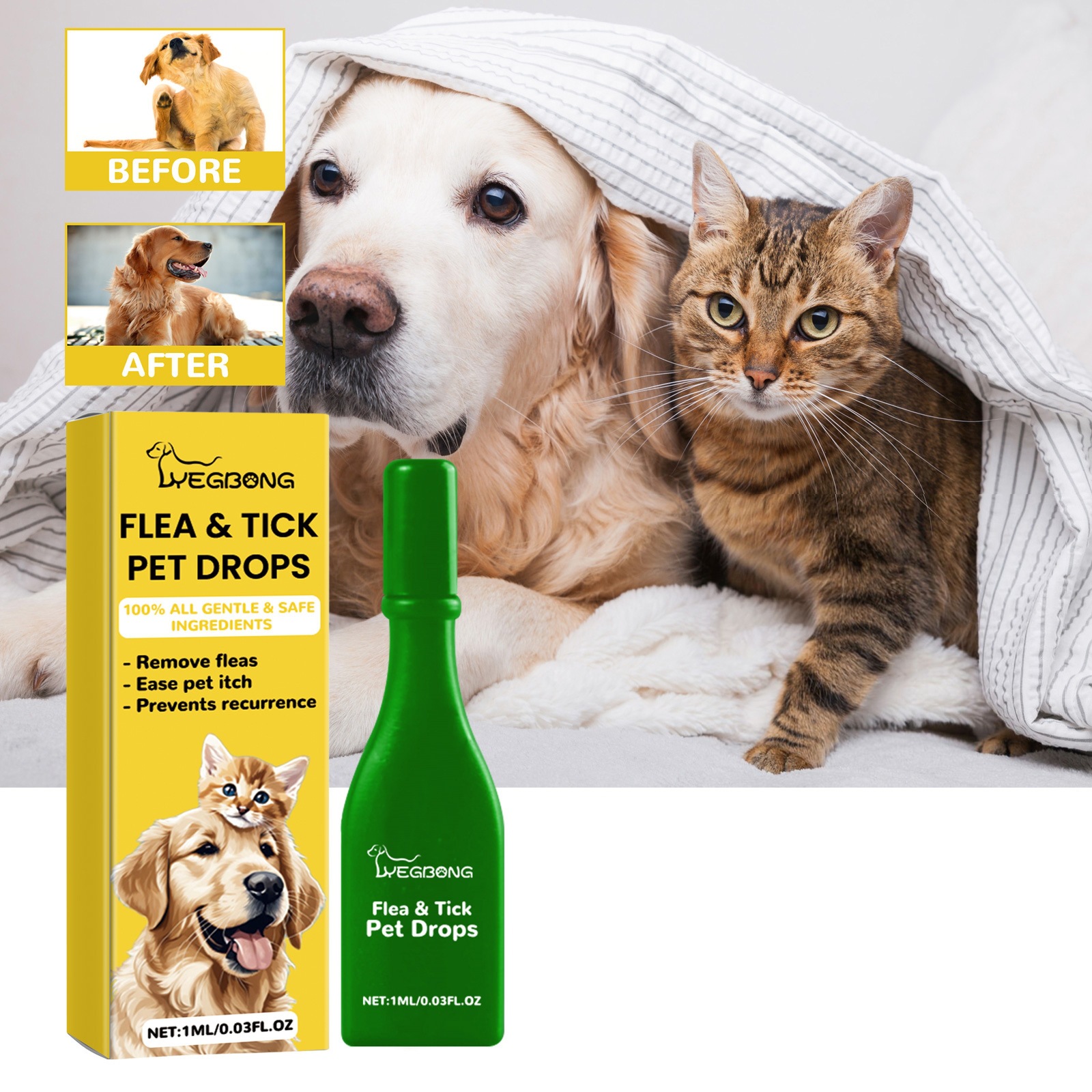 Yegbong Pet Skin Care Drops Gentle Cleansing