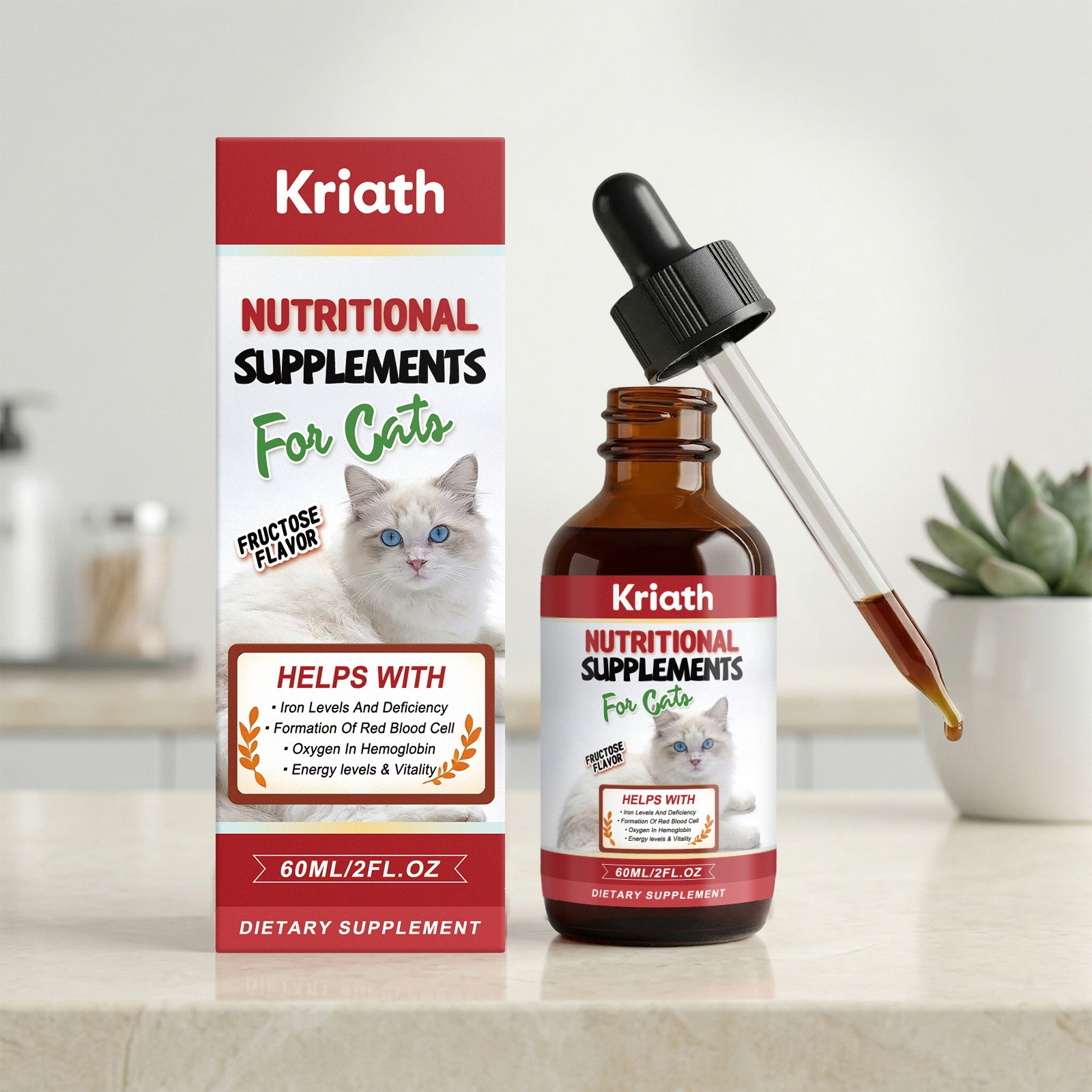 Kriath Cat Nutritional Supplement Drops A Daily Supplement For Cats To Provide A Variety Of Nutrients And Care For Your Beloved Pet