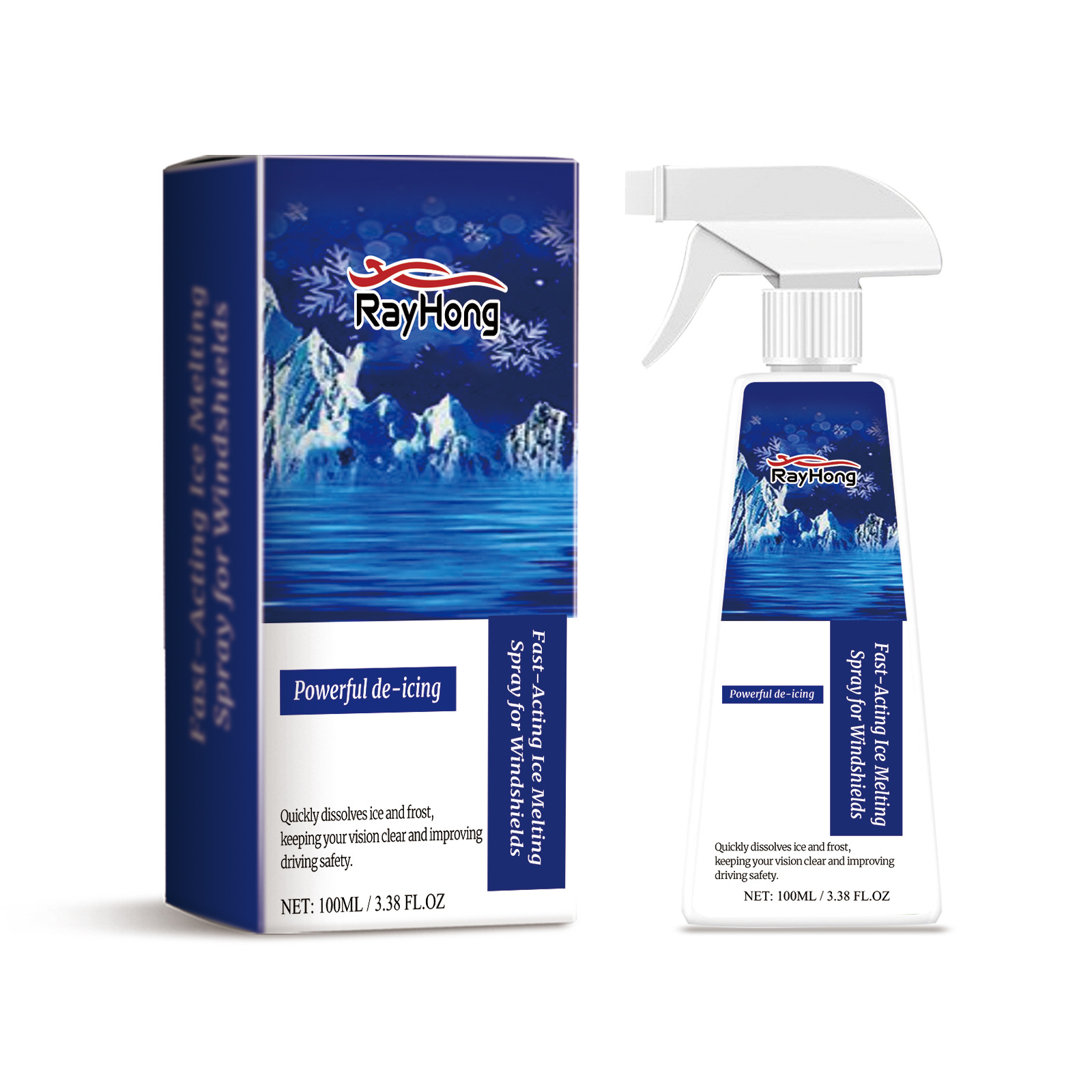 Cross-Border Rayhong Windshield De-Icing Spray For Car Windshields, Window Defrosting, Snow Removal, And De-Icing Spray