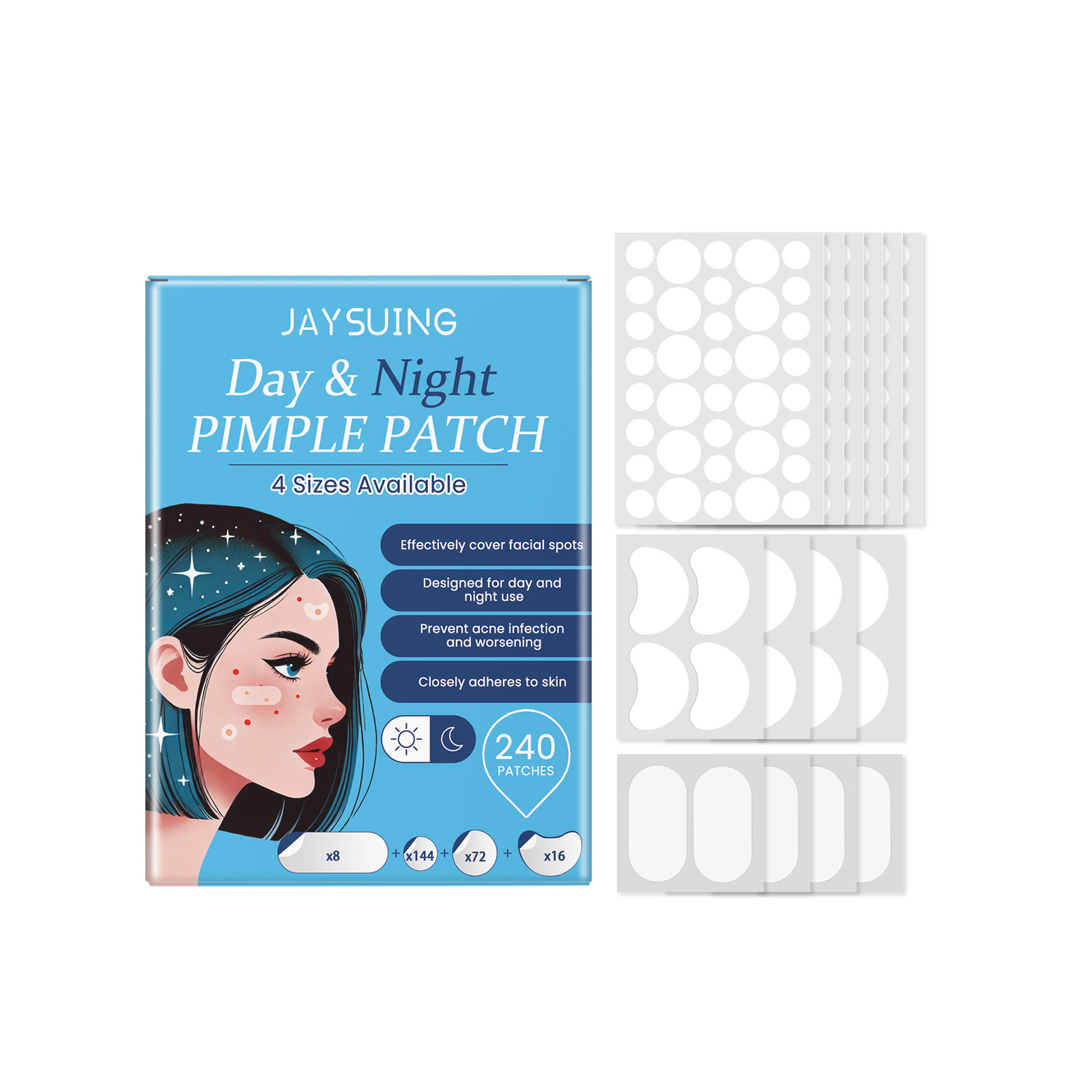 Day And Night Acne Patch Facial Acne Patch Repair Skin Oil Control Cover Acne Patch