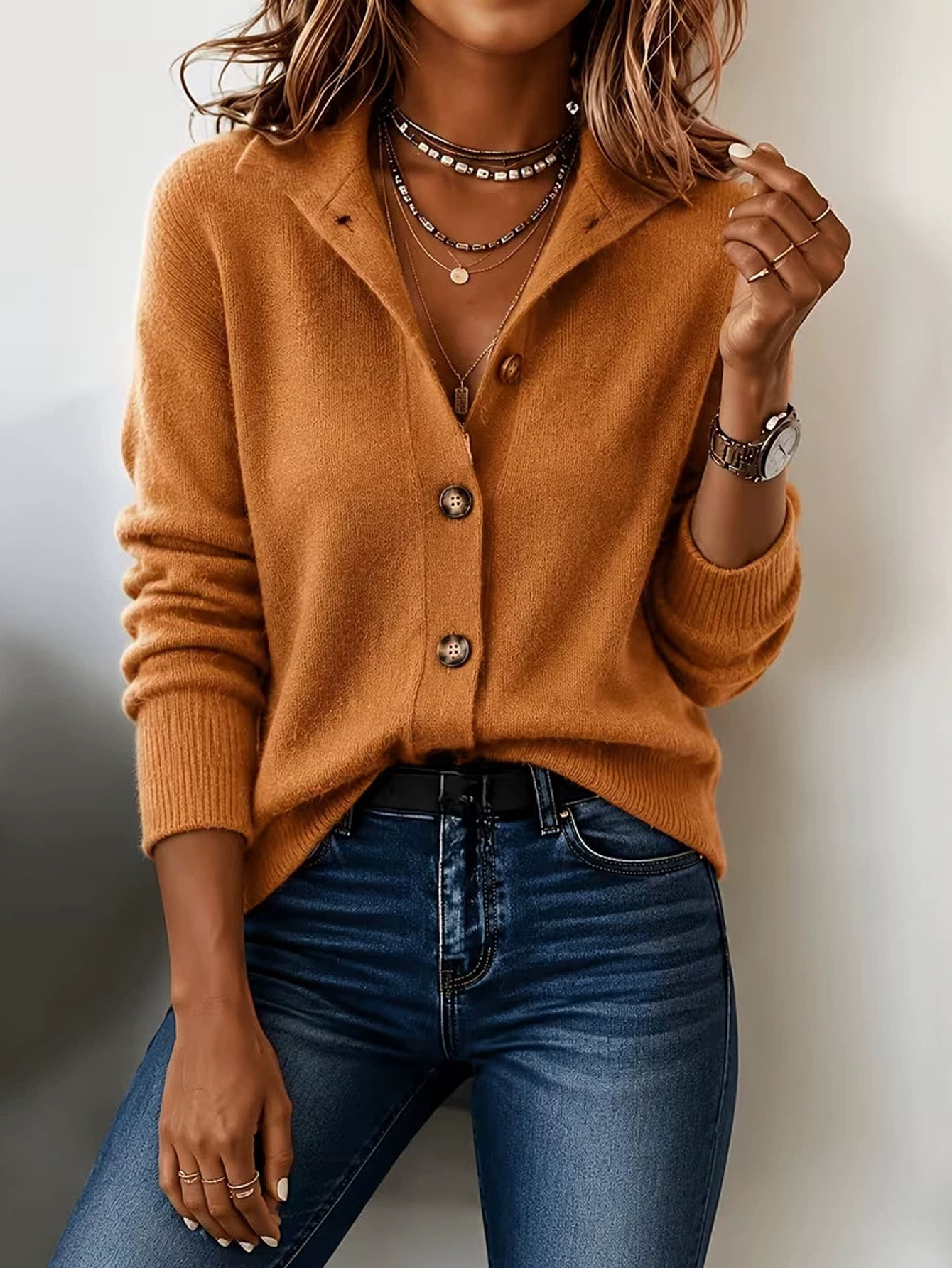 New Style Retro Women's Solid Color Stand