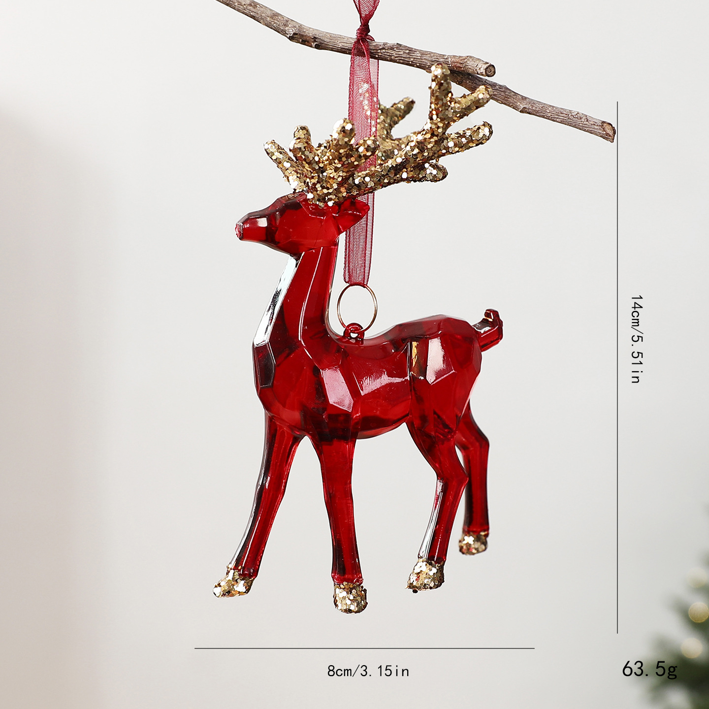 Burgundy Acrylic Christmas Ornaments, picture 7 of 12