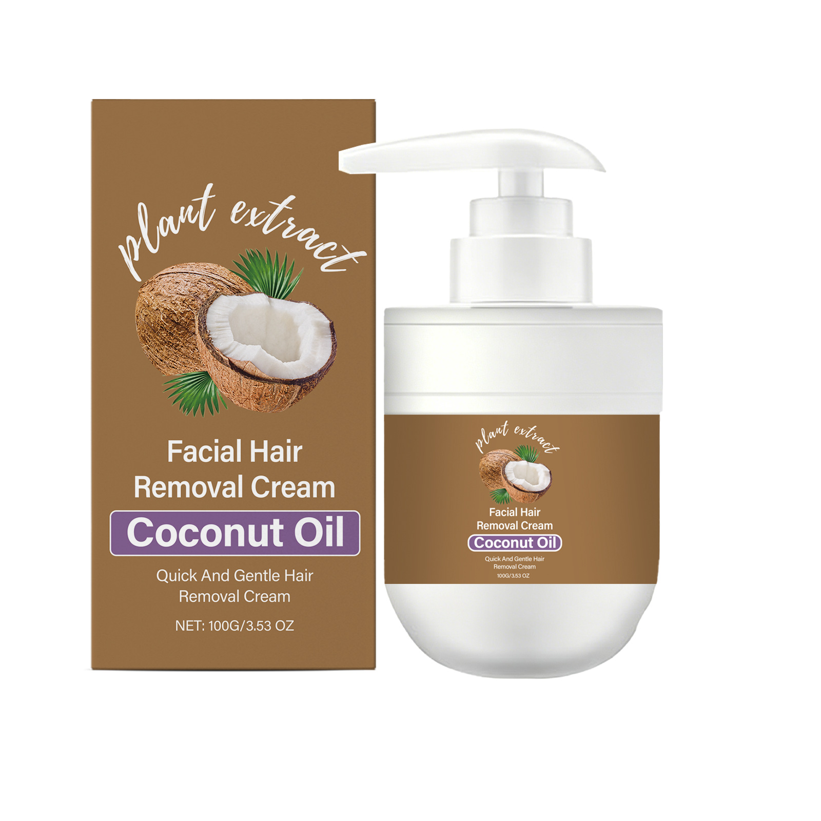 Coconut Facial Gentle Hair Removal Cream Gently Cleanses The Hair Around The Lips, Gently Cares For The Hair Removal, Leaving It Smooth, Clean, And Delicate