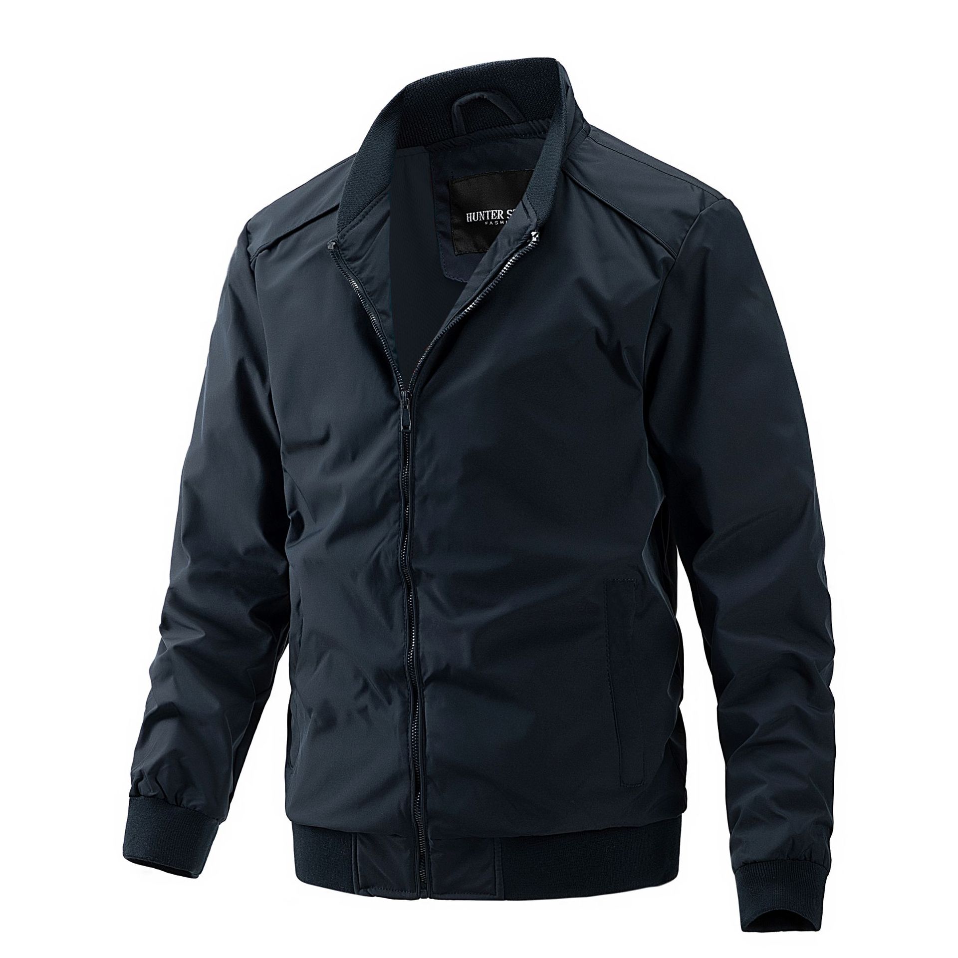 2026 Cross-Border Stand Collar Business Men's Jacket Casual Thin Baseball Jacket Trendy Foreign Trade Men's Clothing