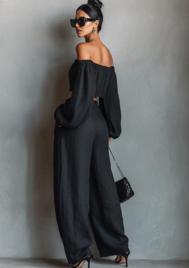 Off-shoulder crop top and balloon-leg pants set, additional product image 5
