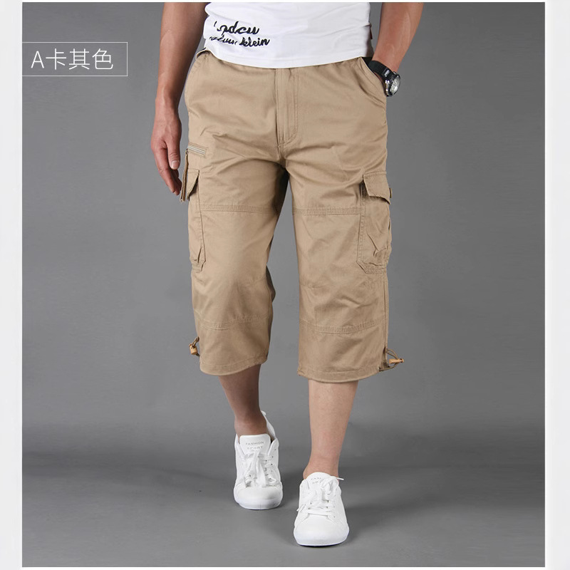 Wholesale Capri Pants Men's Overalls Pants Men's Loose Thin Men's Multi-pocket Outdoor Sports Casual Shorts — image 9 of 17