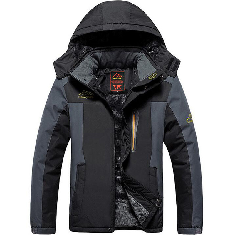 Winter Clothing Outdoor Windproof Waterproof Plus Size Mountaineering Suit Plus Velvet Thickened Warm Jacket Men's Plus Size Cotton Clothes product image