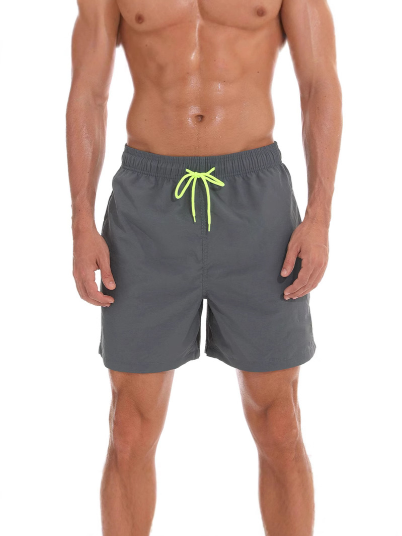 Men's Elasticized Waistband Swimsuit With Mesh Lining Shorts Quick-drying Swimming Trunks Pocket Beach Shorts