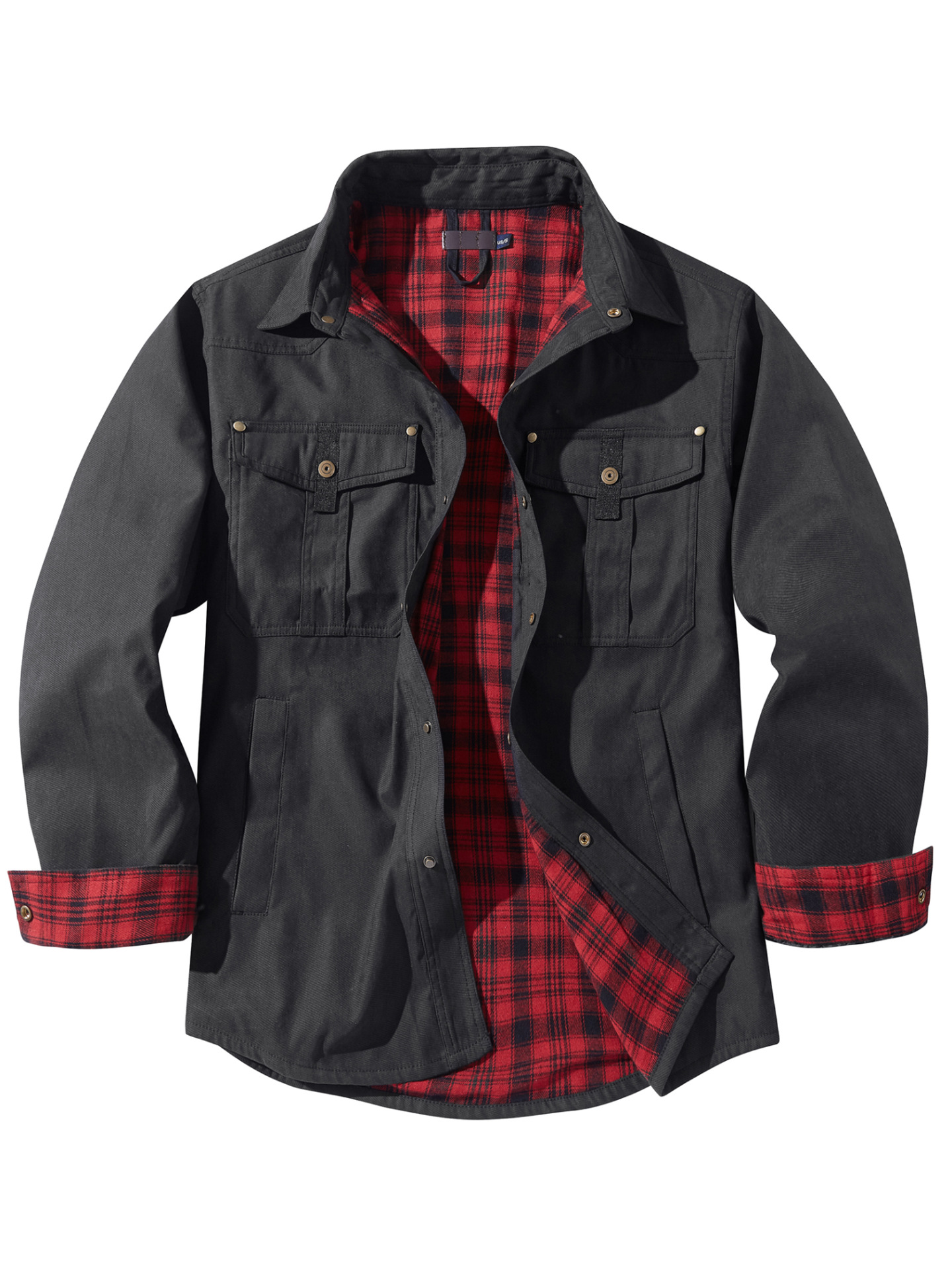 Men's Plus Size Laps Plaid Flannel Casual Jacket European American Retro Western Style Jacket product image