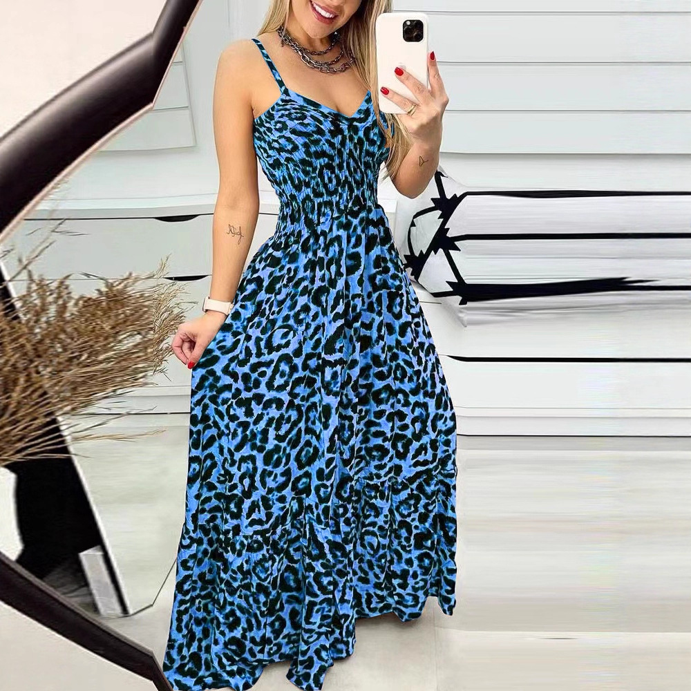 Leopard V-Neck Sling Dress, picture 6 of 10
