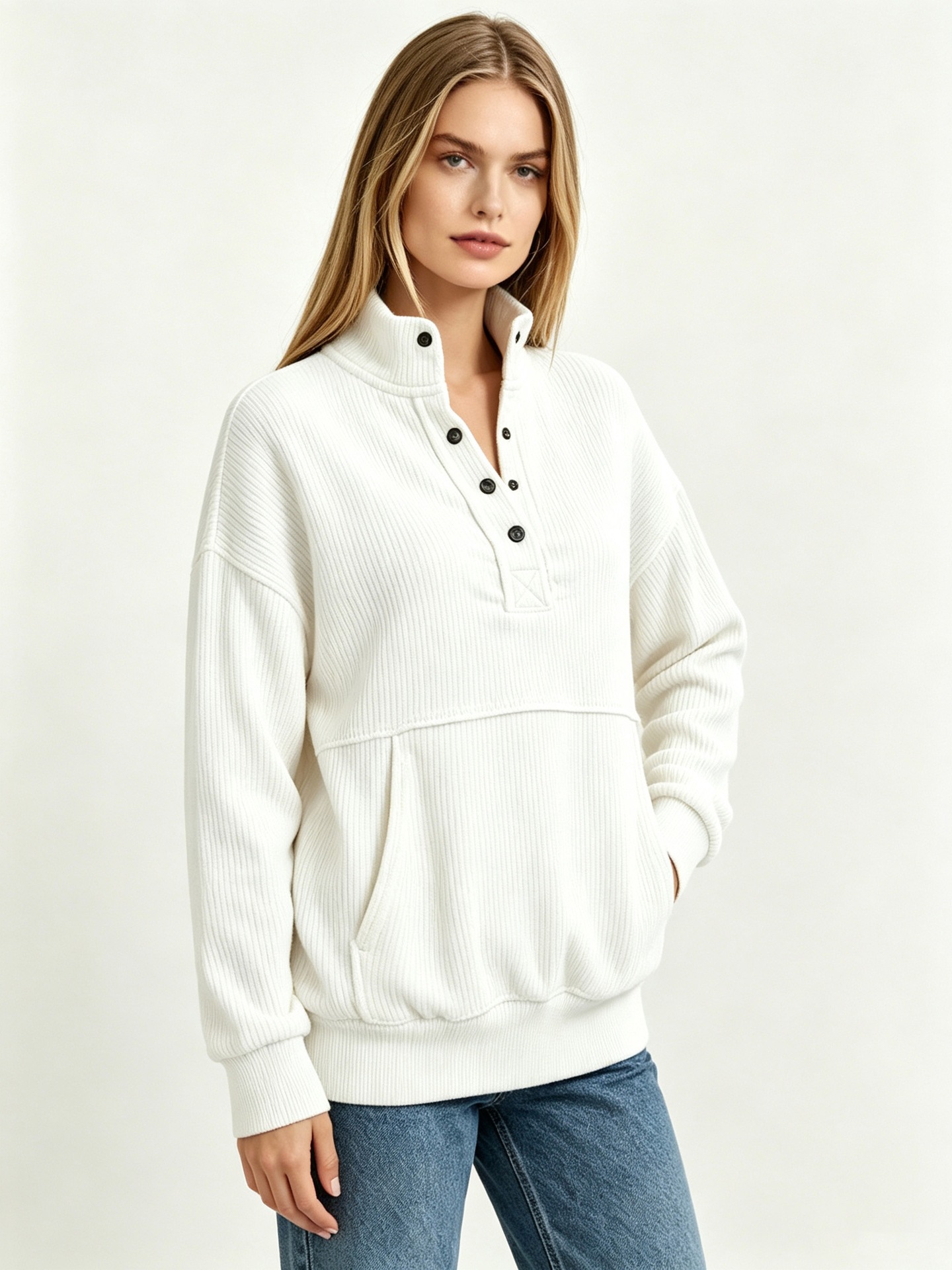 Women's button-neck sweatshirt supplier image 5