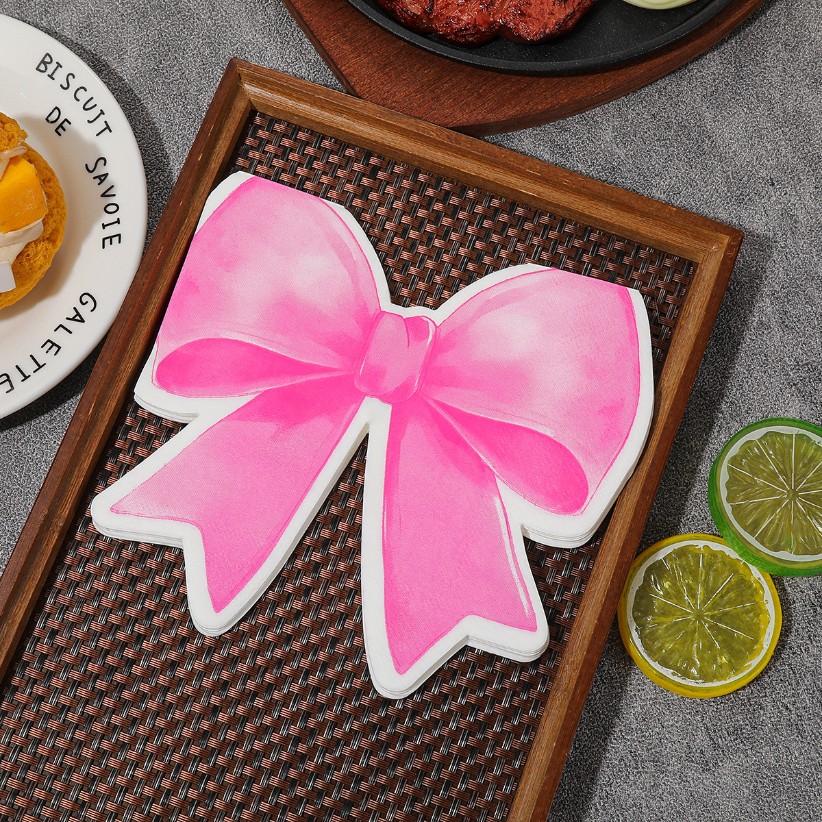 Bow-Shaped Special-Shaped Printed Napkins Party Napkins
