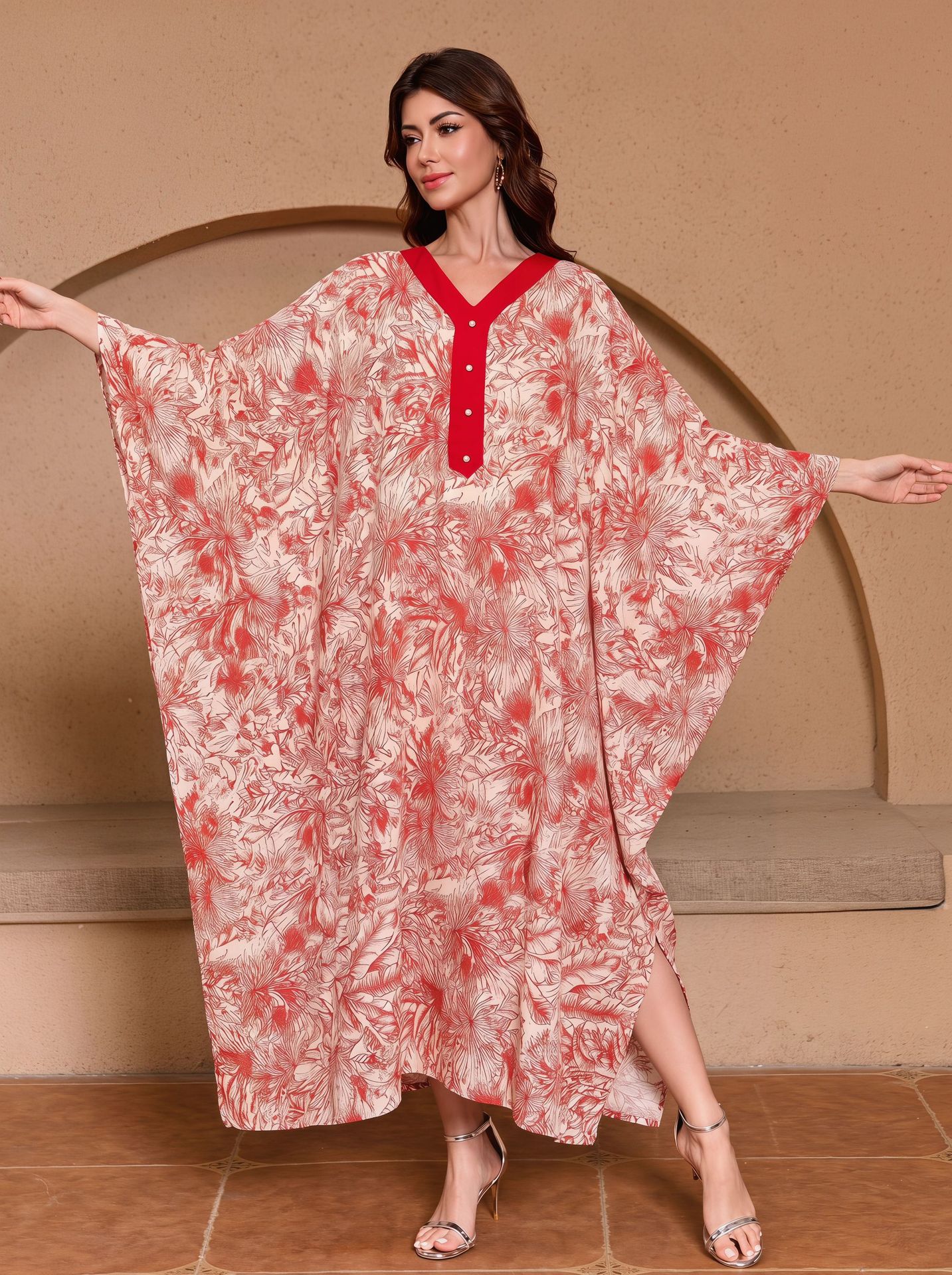 Kaftan Dresses For Women Plus Size Summer Beach Dress With Print
