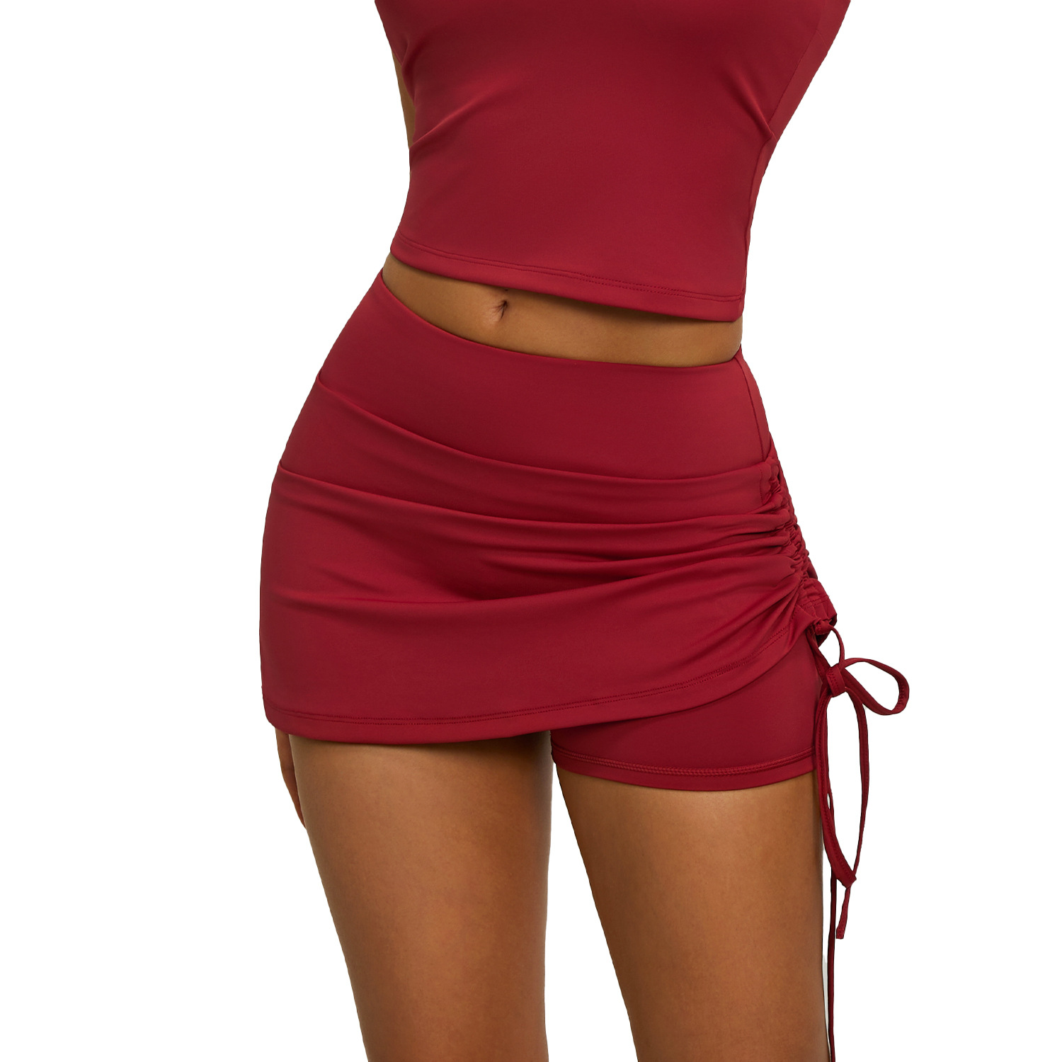Women Ruched Athletic Skort High Waist Butt