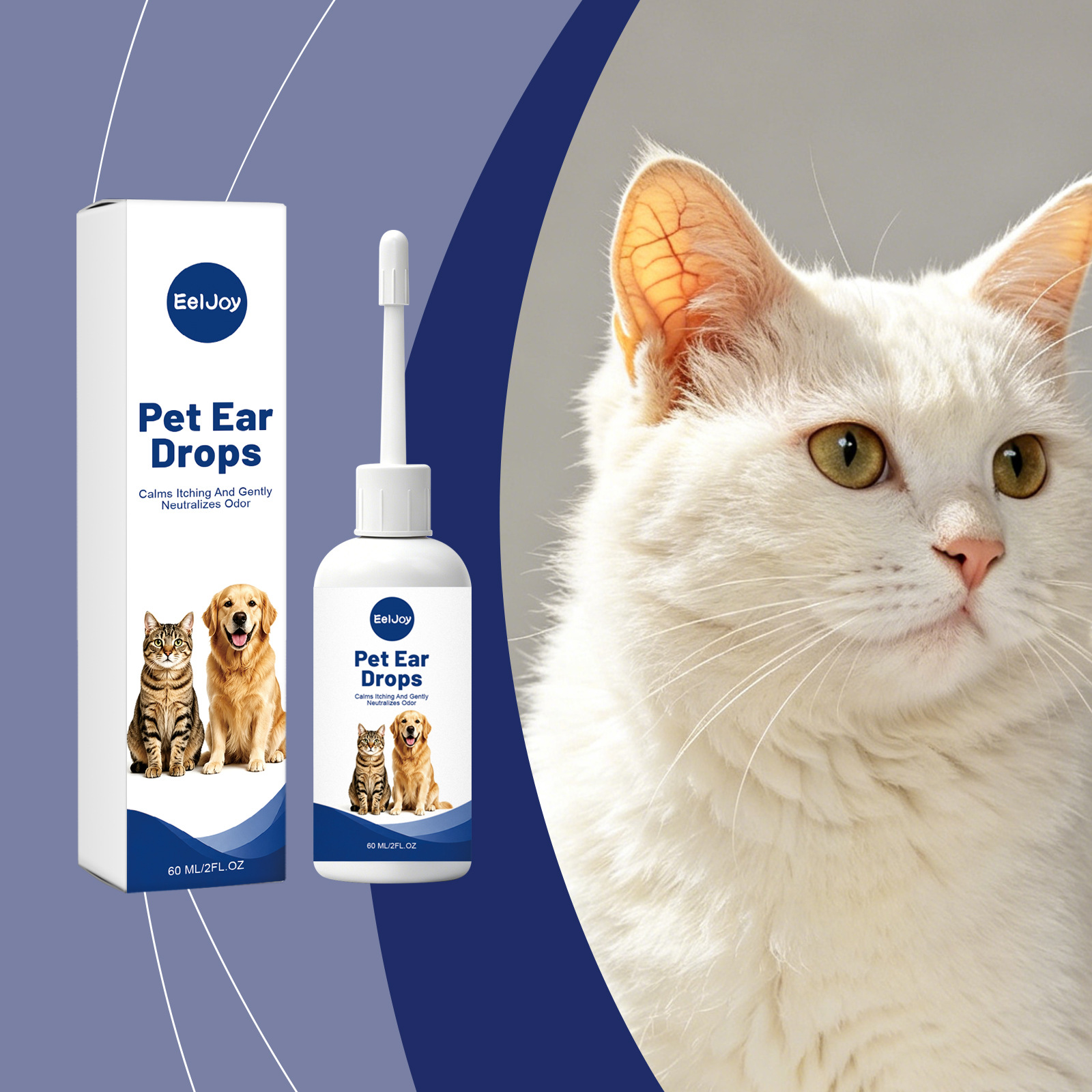 Eeljoy Pet Ear Cleaning Drops, Gentle Formula