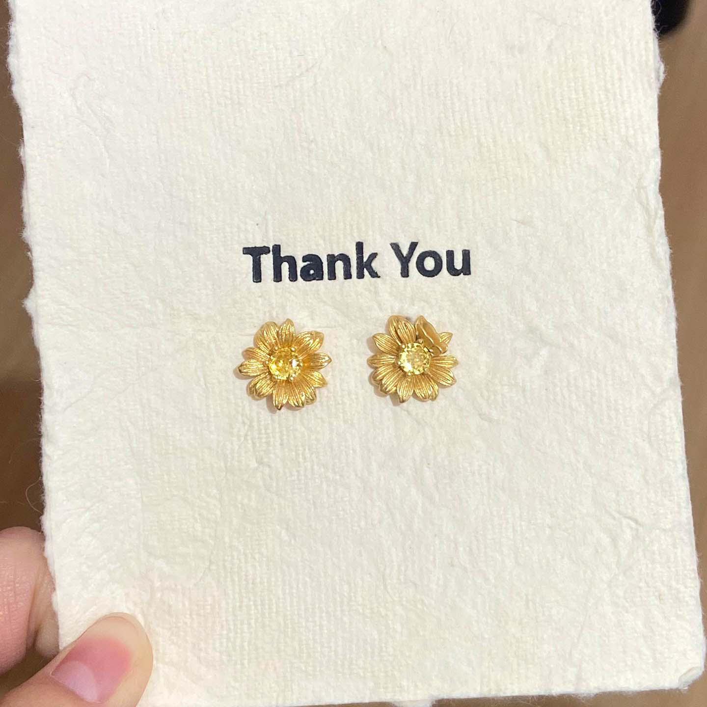 Gold Butterfly Flower Stud Earrings