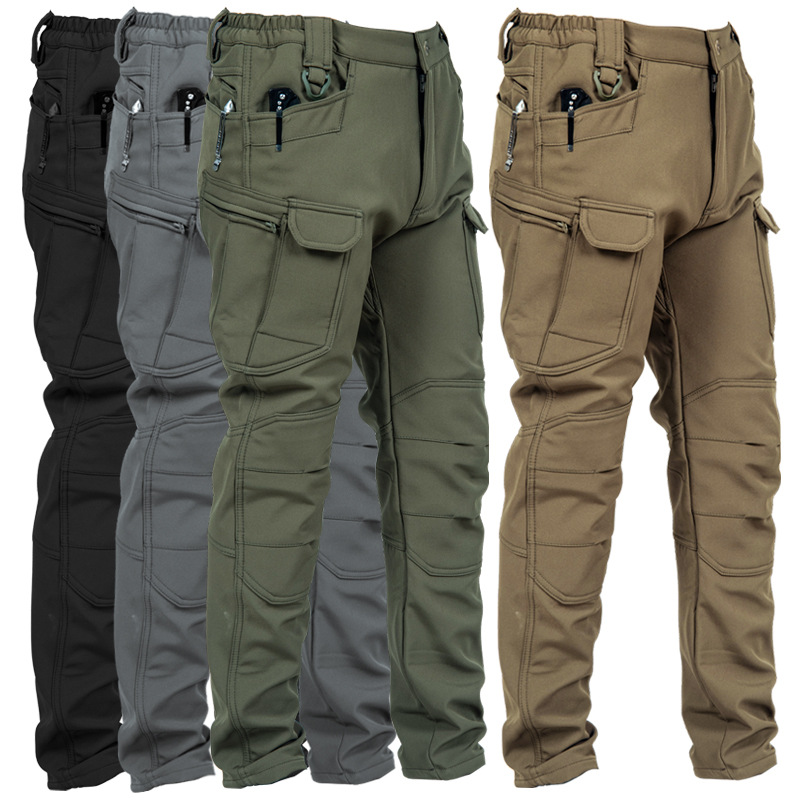 Factory Direct Sale Ix7 Fleece-Lined Tactical Pants Men's Winter Outdoor Jacket Thickened Warm Military Fan Cargo Pants