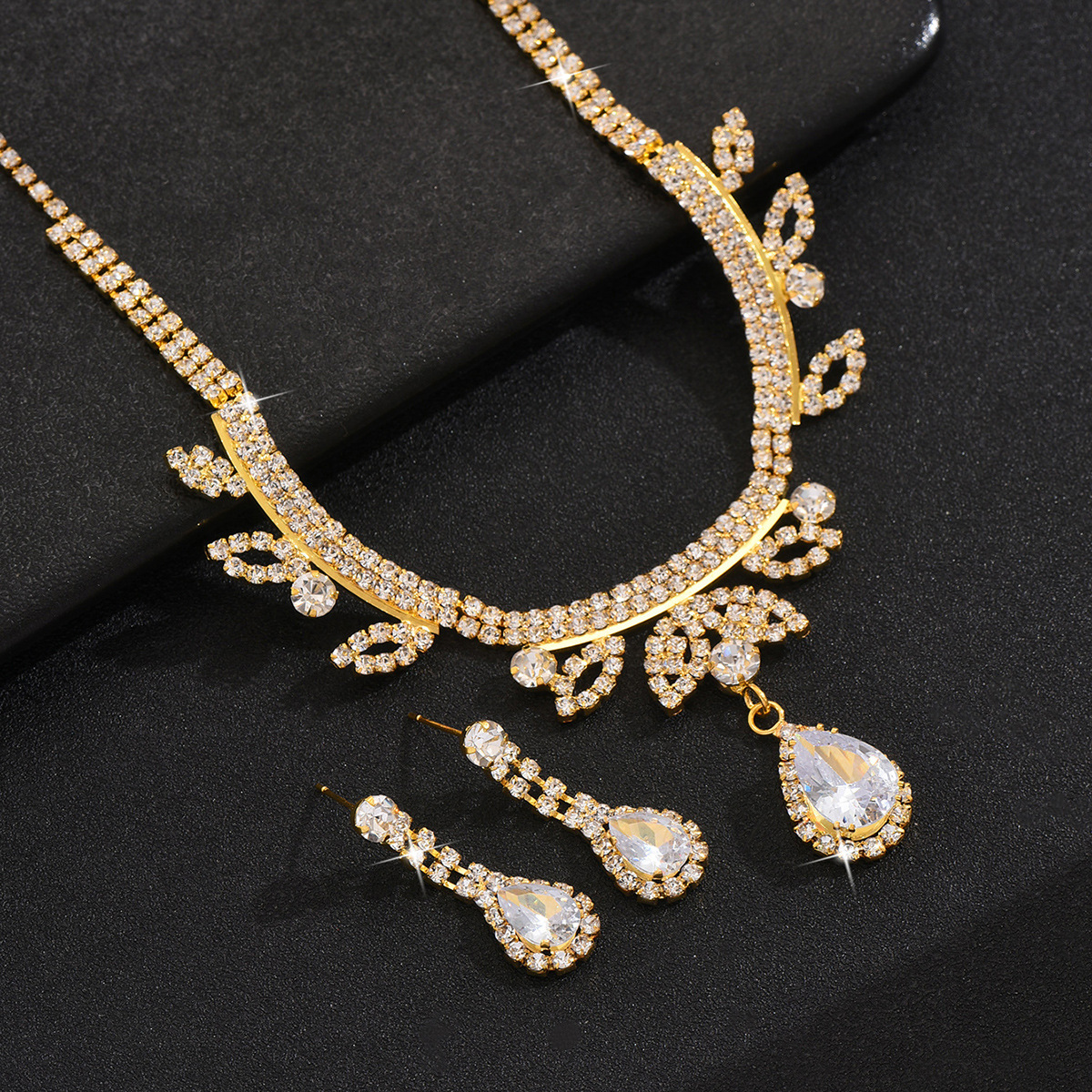 Water Drop Necklace and Earrings Set, picture 3 of 5