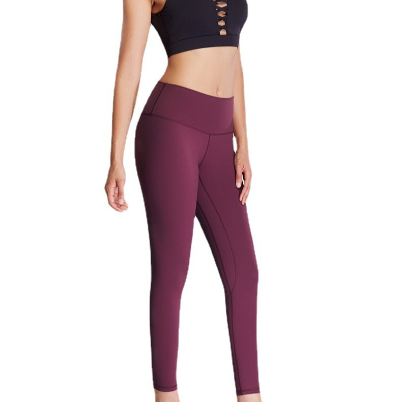 European And American Style Double-Sided Stretch Running Sports Pants High-Waisted Butt-Lifting Peach Butt Solid Color Tight Pocket Yoga Women's Long Pants — image 2 of 10