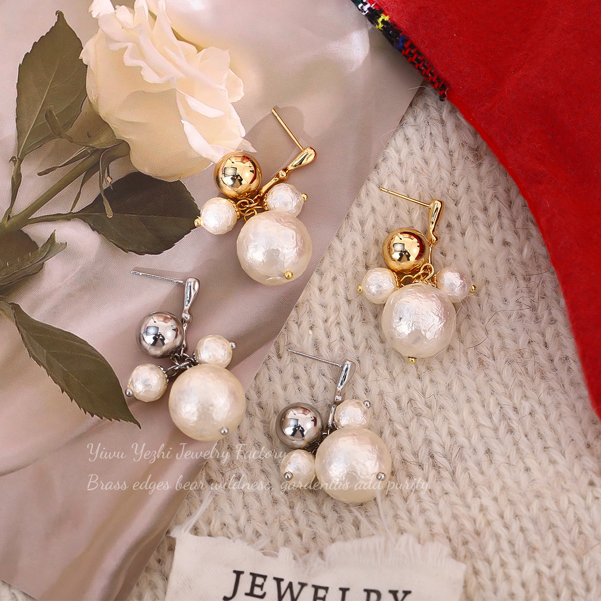 2025 Stil nou Hong Kong Retro Elegant Versatil Bumbac Cercei perle Lumina Lux High-End Moda Cercei Studs și accesorii
