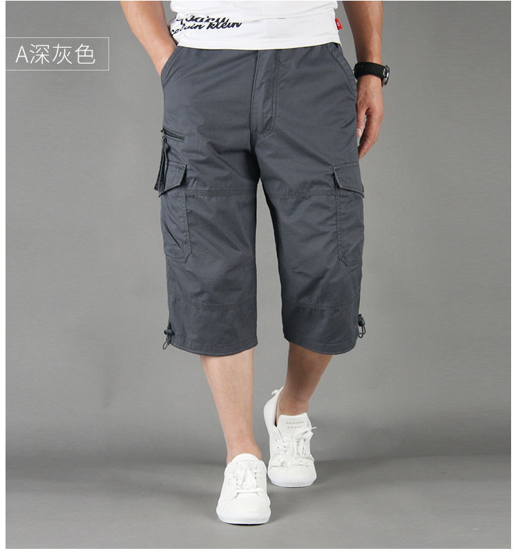 Wholesale Capri Pants Men's Overalls Pants Men's Loose Thin Men's Multi-pocket Outdoor Sports Casual Shorts — image 5 of 17