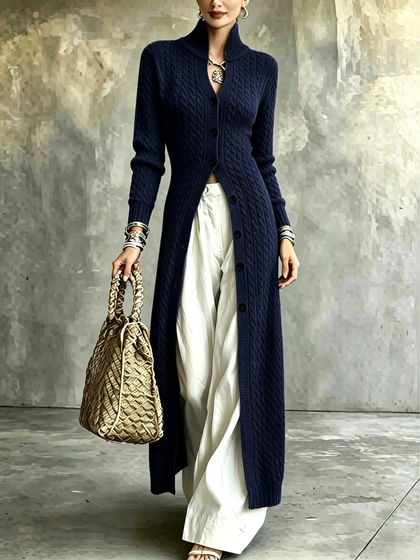 Women's long button cardigan supplier reference image 10